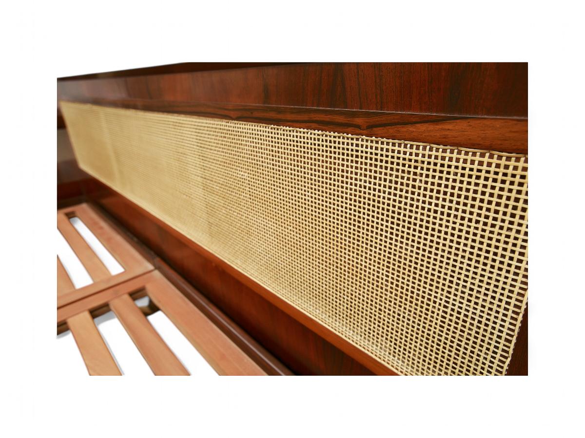 Bed with Headrest in Hardwood by Carlo Hauner for Forma c. 1950s Brasileño en venta