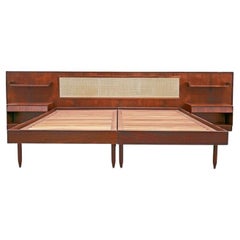 Bed with Headrest in Hardwood by Carlo Hauner for Forma c. 1950s