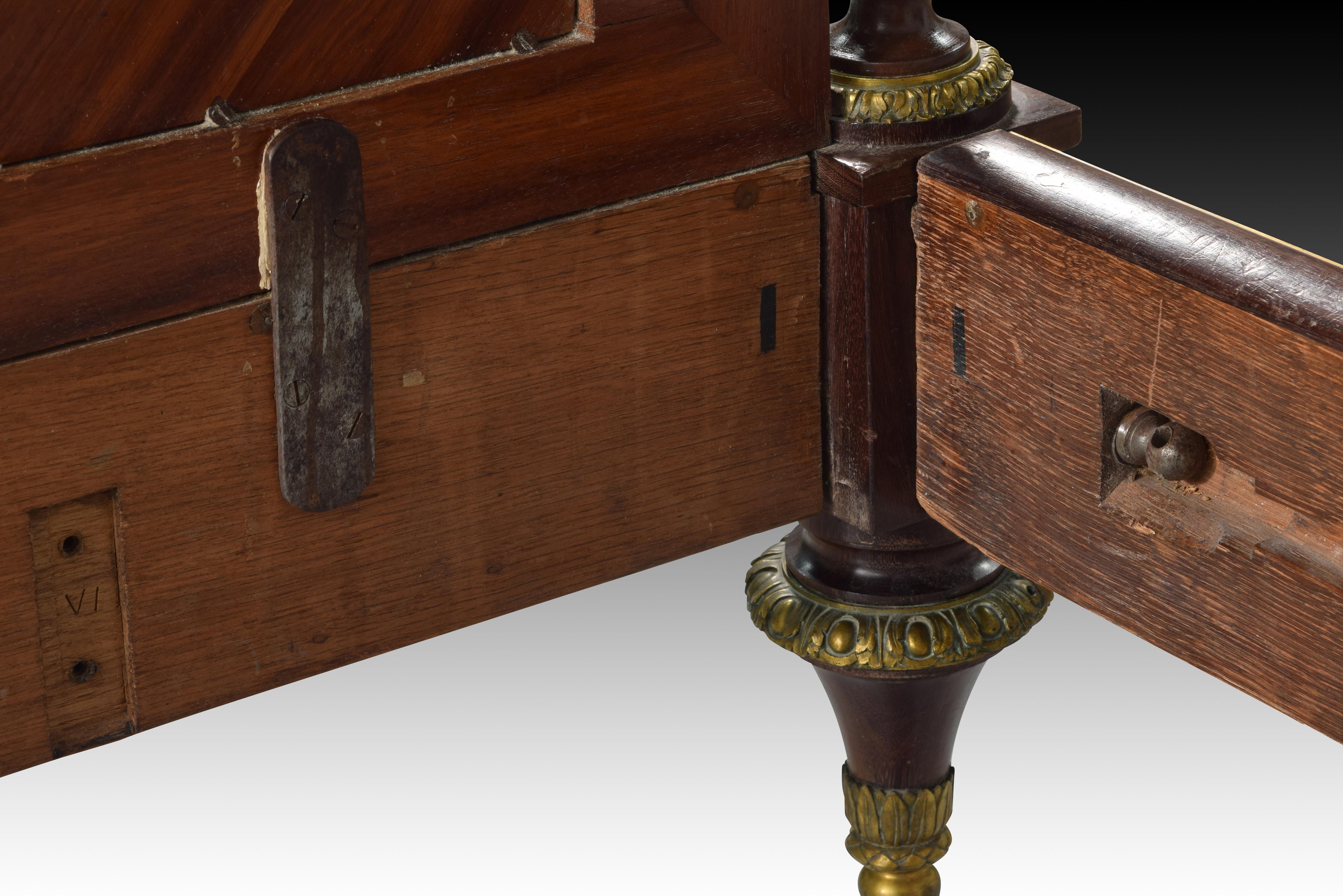 Bed. Wood, gilded bronze, metal. QUIGNON FILS. Paris, France, ca late 19th cent. 7