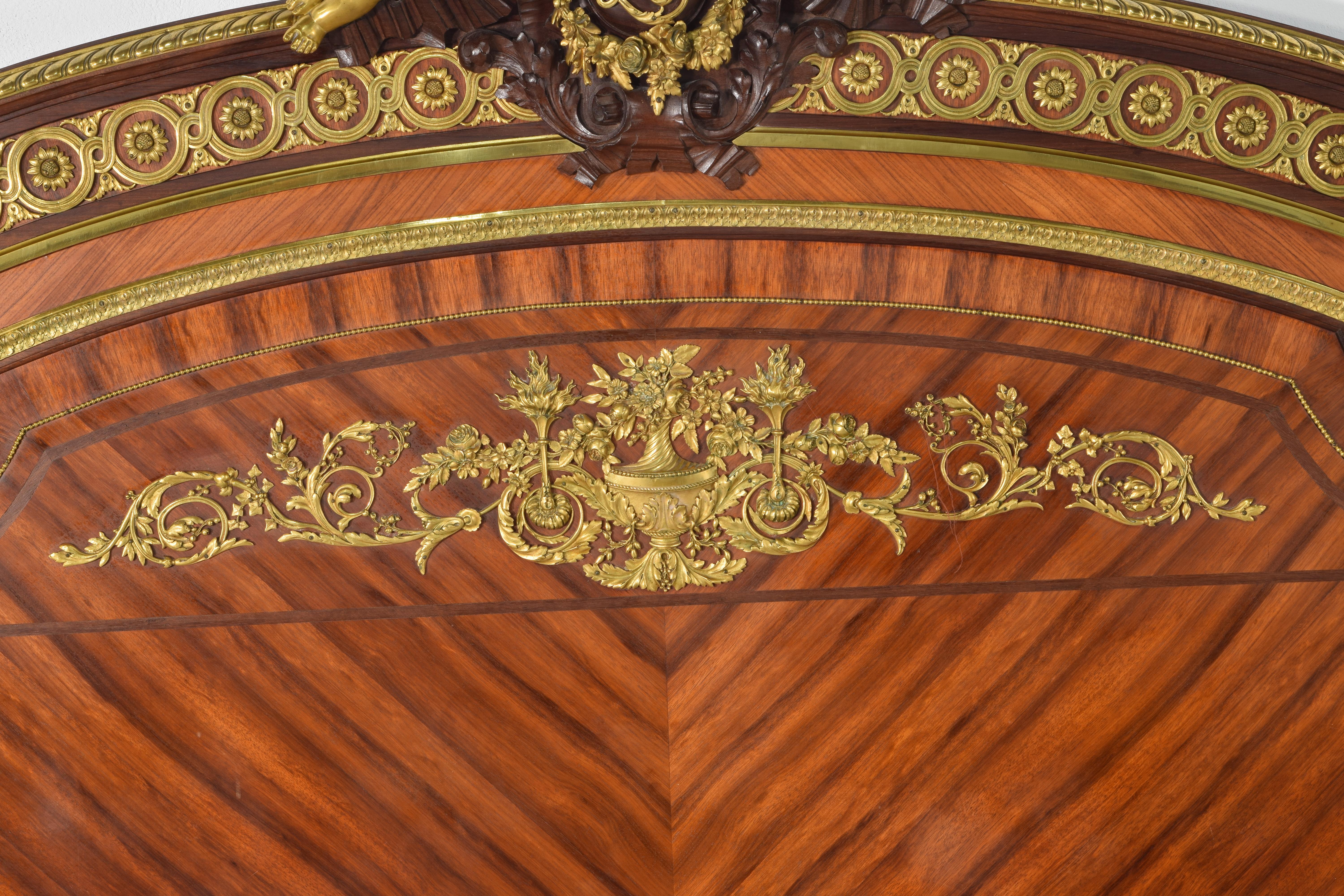 Bed. Wood, gilded bronze, metal. QUIGNON FILS. Paris, France, ca late 19th cent. 13