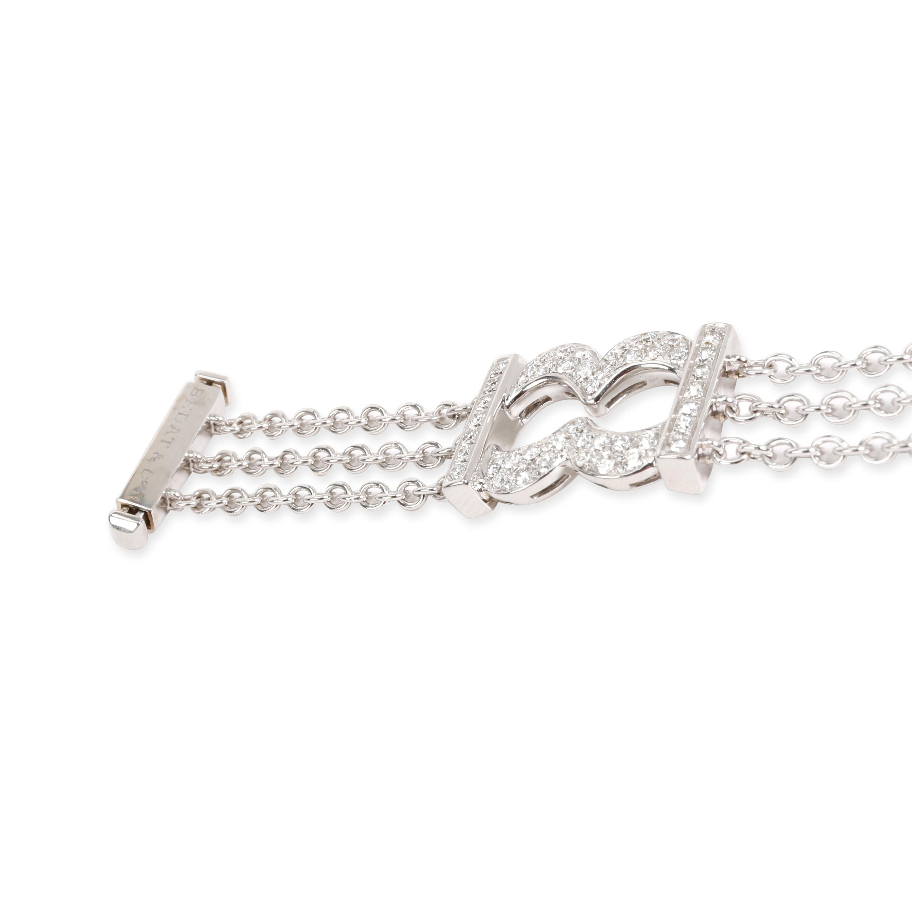 Round Cut Bedat and Co. Orianne Collins Diamond Bracelet in 18 Karat White Gold 1.5 Carat