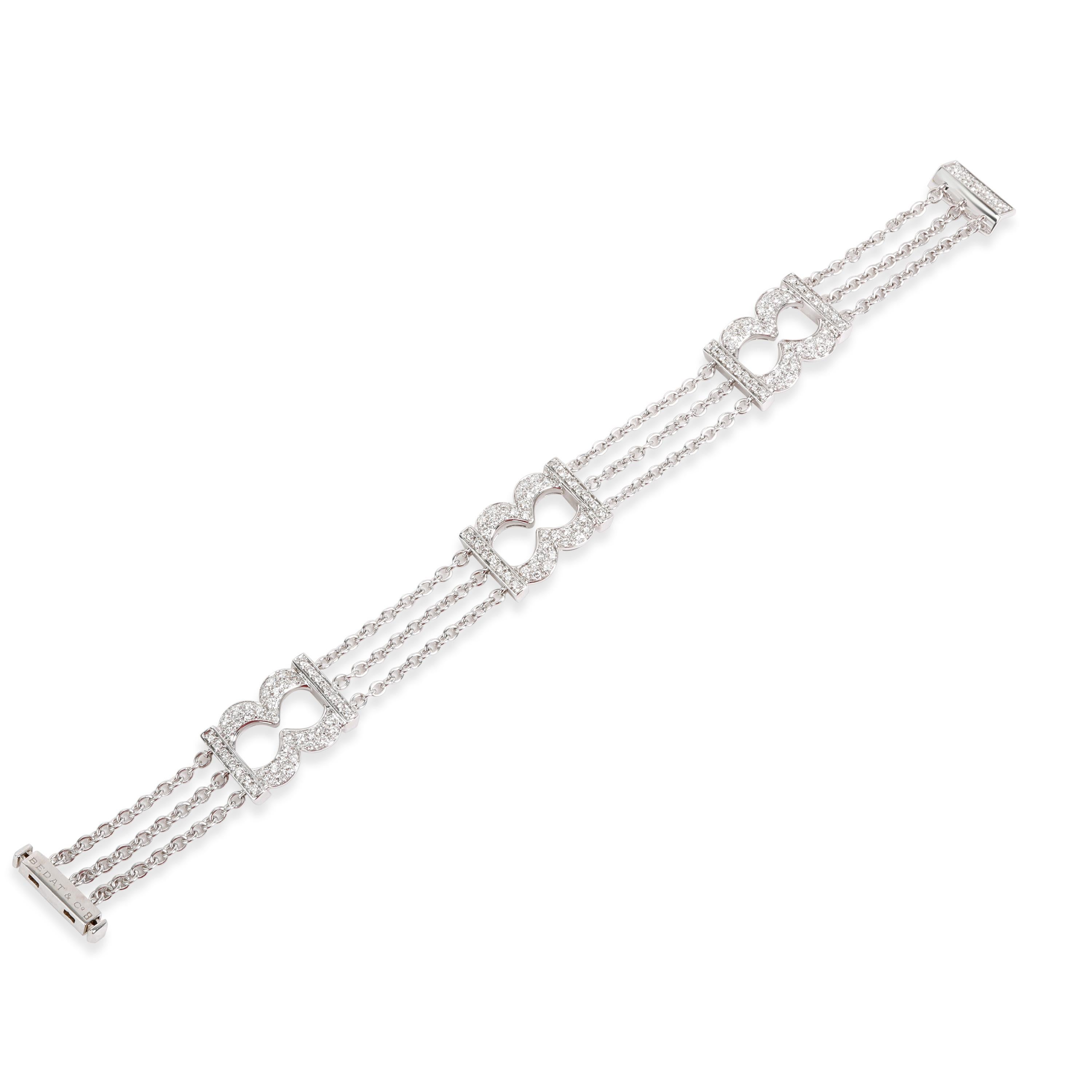 Bedat and Co. Orianne Collins Diamond Bracelet in 18 Karat White Gold 1.5 Carat In Excellent Condition In New York, NY