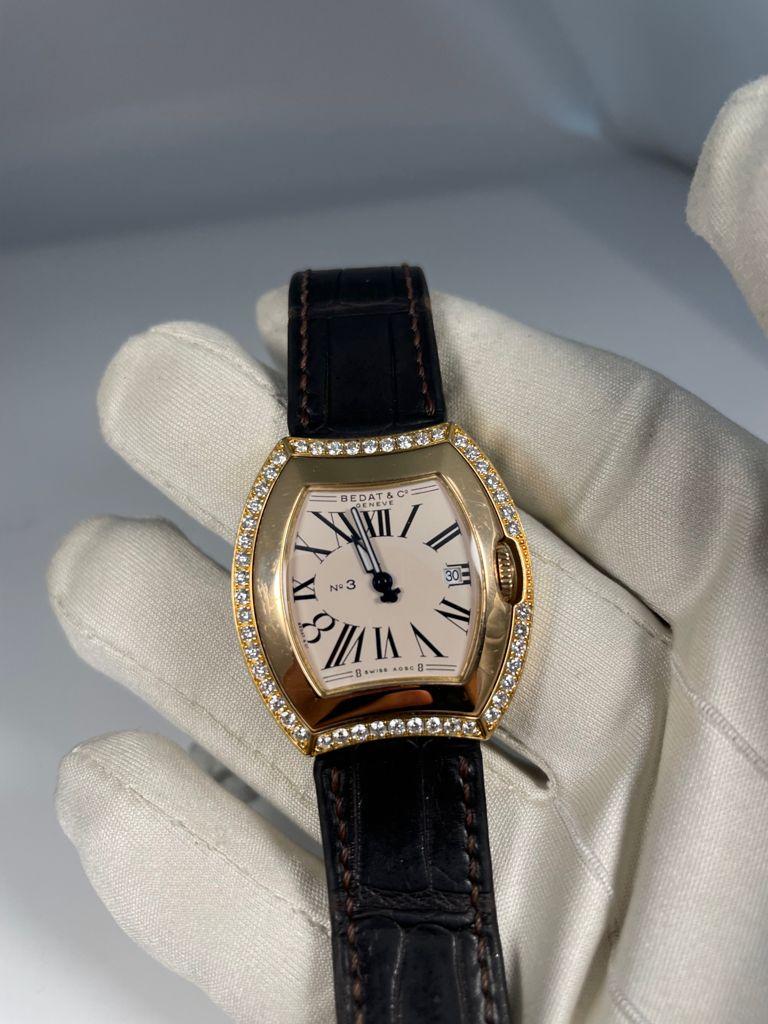 Round Cut Bedat & Co. 18k Yellow Gold Watch with Diamond Bezel Ref. 334
