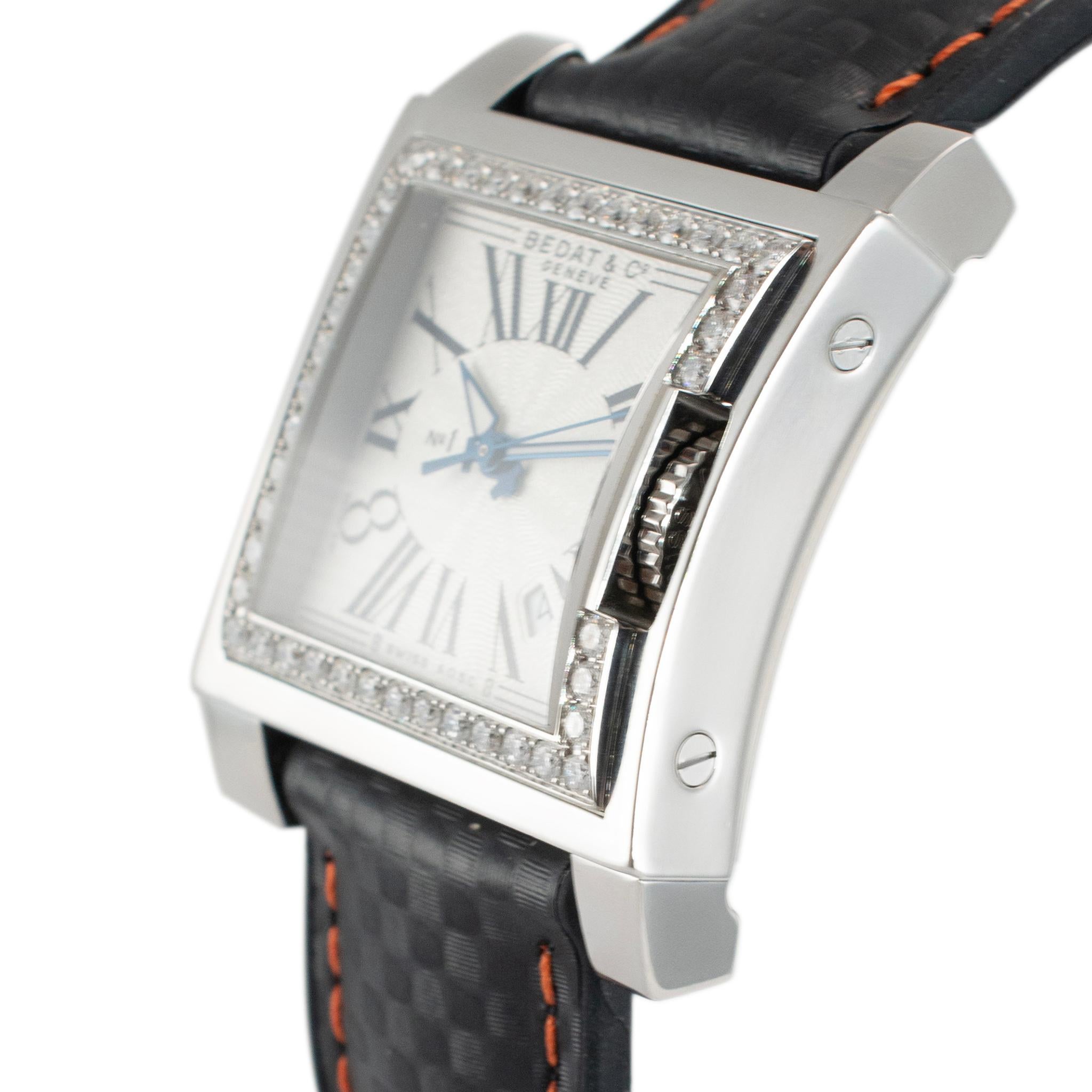 Round Cut Bedat & Co. Geneve N01 31.50mm 114.030.100 Diamond Bezel Stainless Steel Watch For Sale