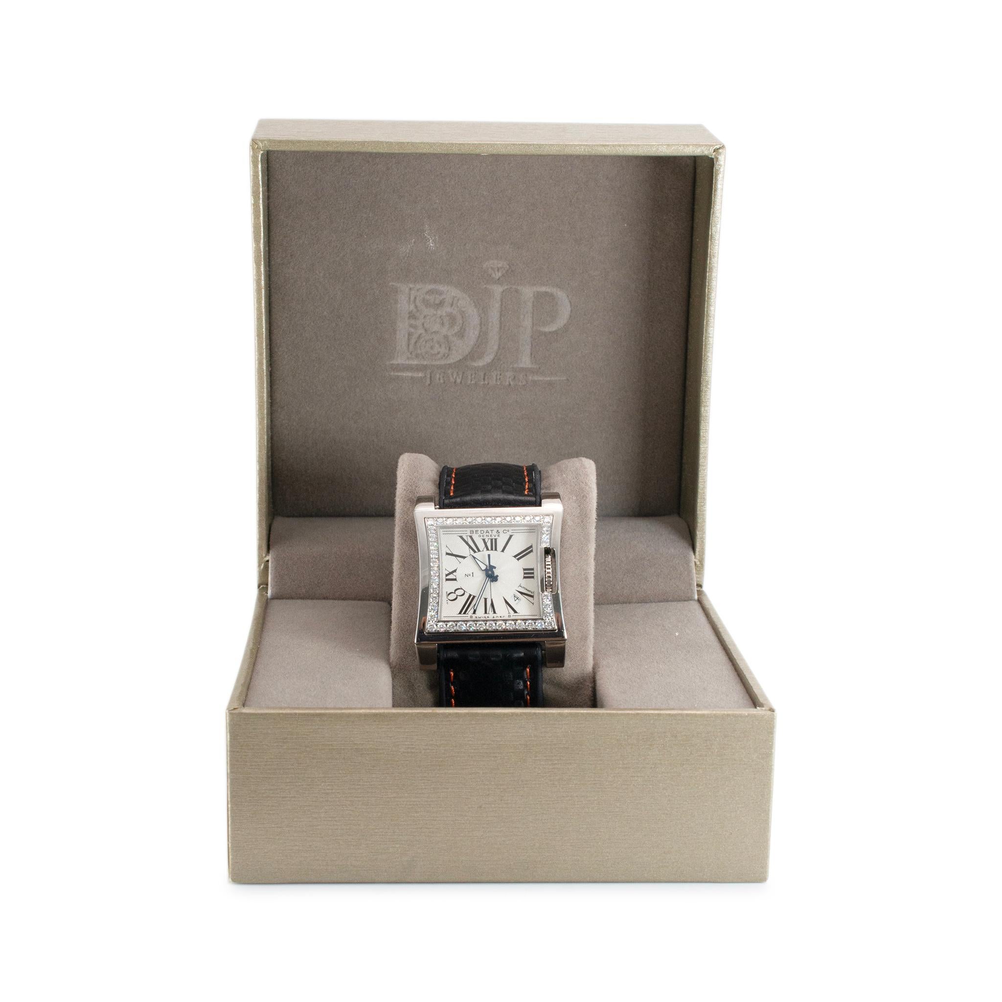 Bedat & Co. Geneve N01 31.50mm 114.030.100 Diamond Bezel Stainless Steel Watch For Sale 2