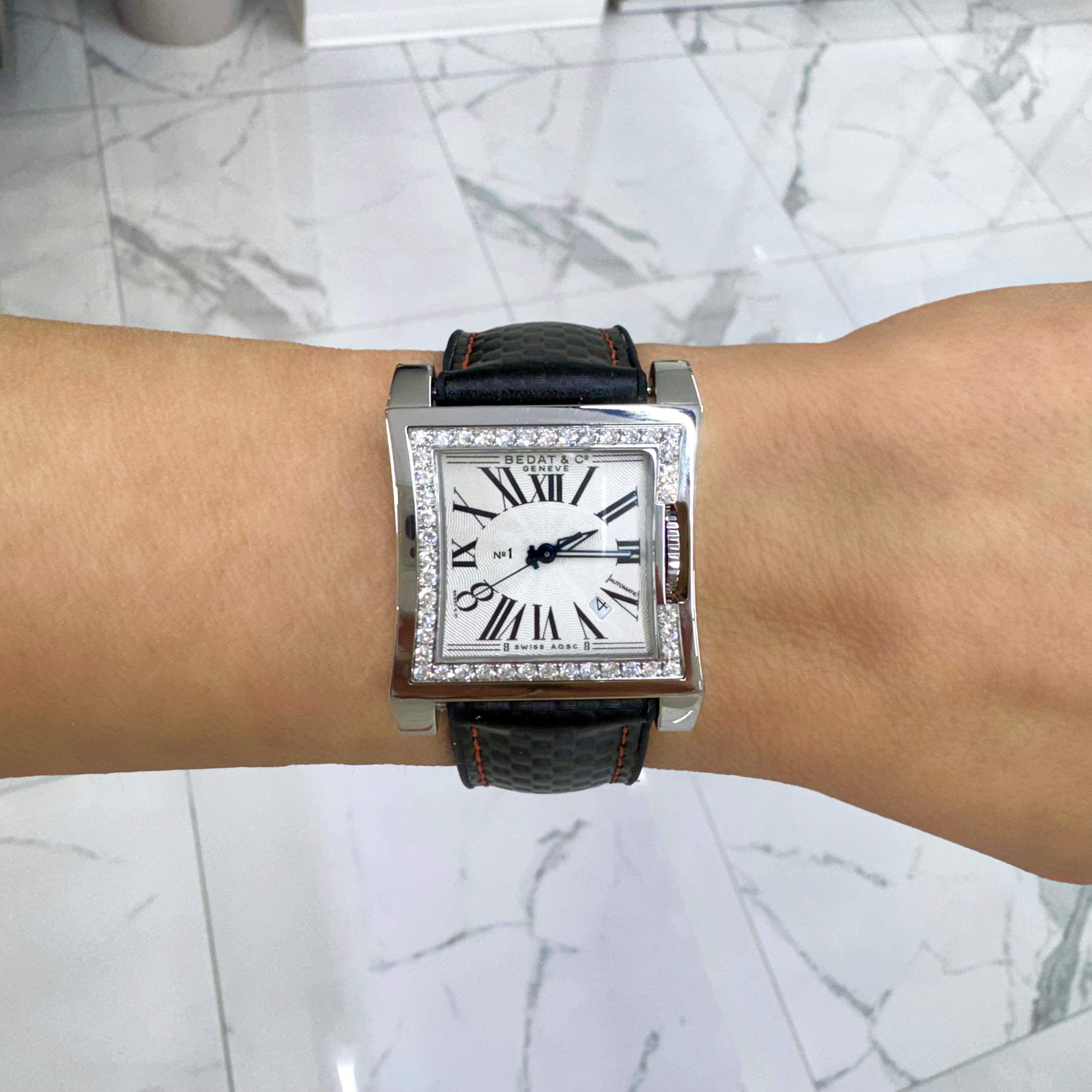 Bedat & Co. Geneve N01 31.50mm 114.030.100 Diamond Bezel Stainless Steel Watch For Sale 3