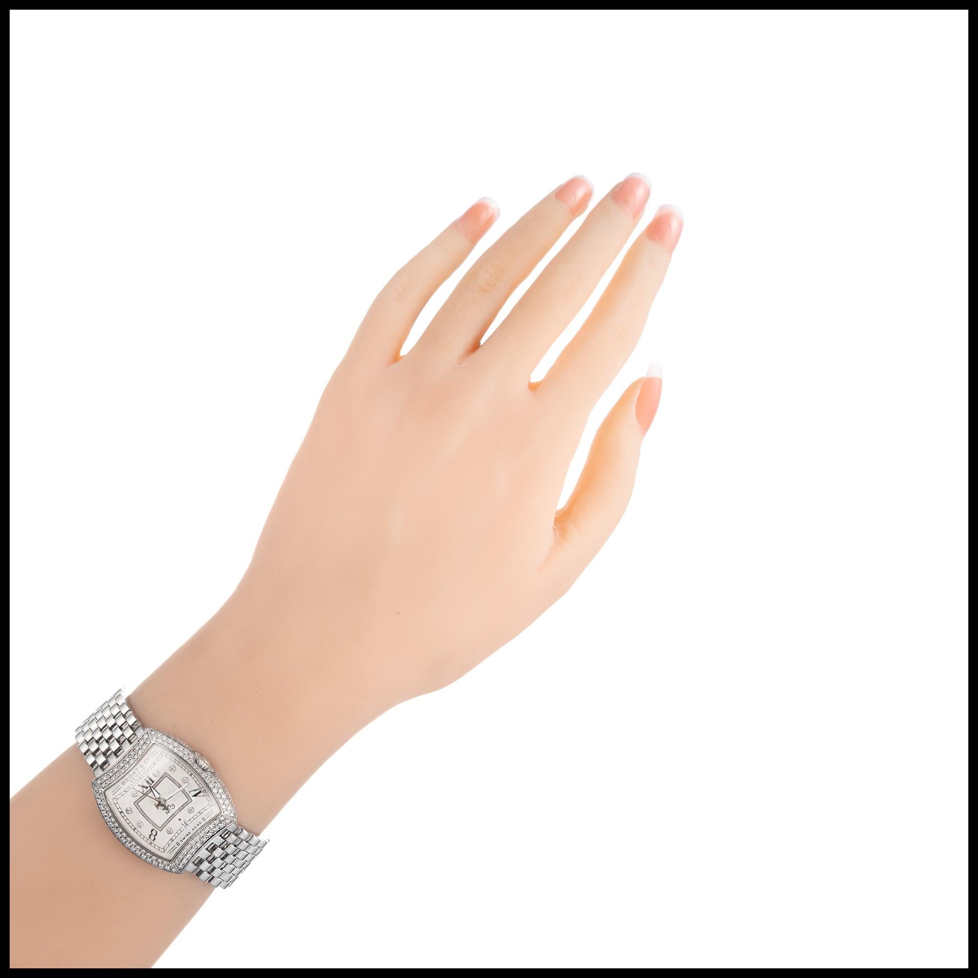 Bedat & Co Ladies No 3 Steel Diamond Bezel Wristwatch 1