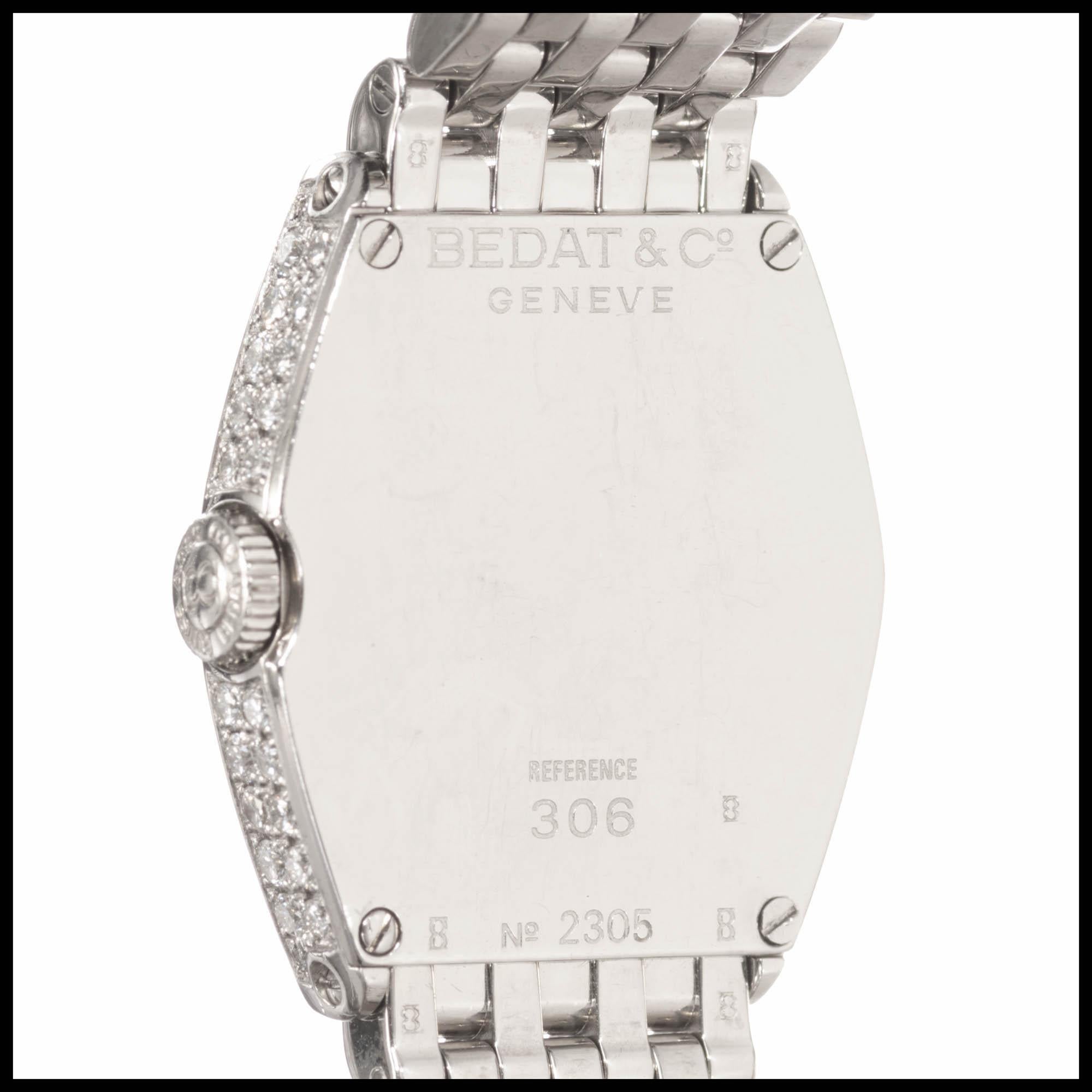 Bedat & Co. Ladies Stainless Steel Diamond Quartz Wristwatch Ref 306 In Good Condition In Stamford, CT