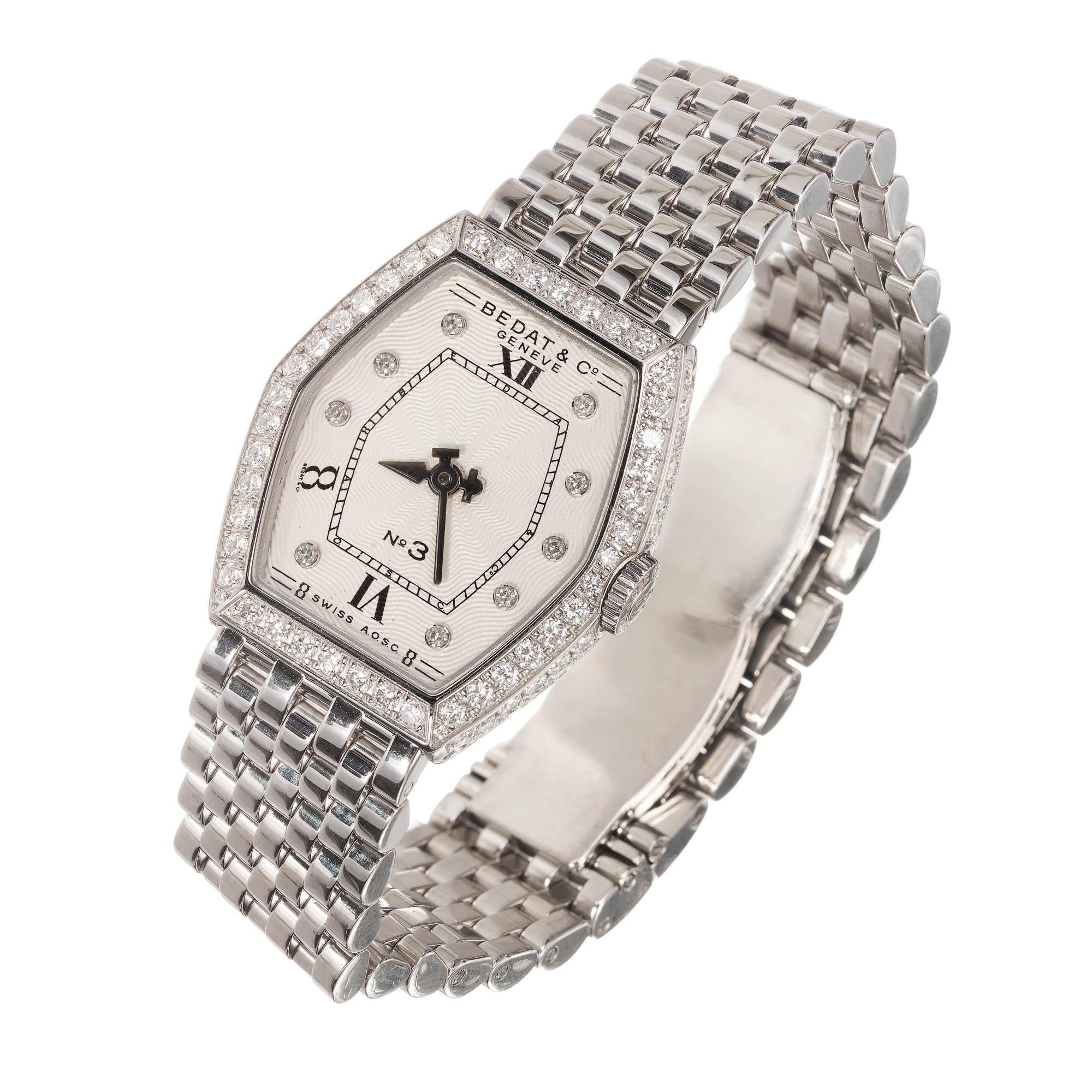 Women's Bedat & Co. Ladies Stainless Steel Diamond Quartz Wristwatch Ref 306