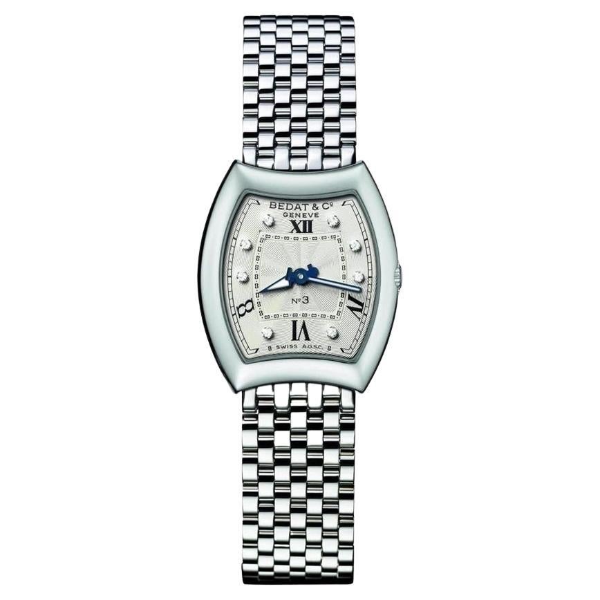 Bedat & Co. No.3 Quartz Diamond Silver Dial Ladies Watch 305.011.109 For Sale