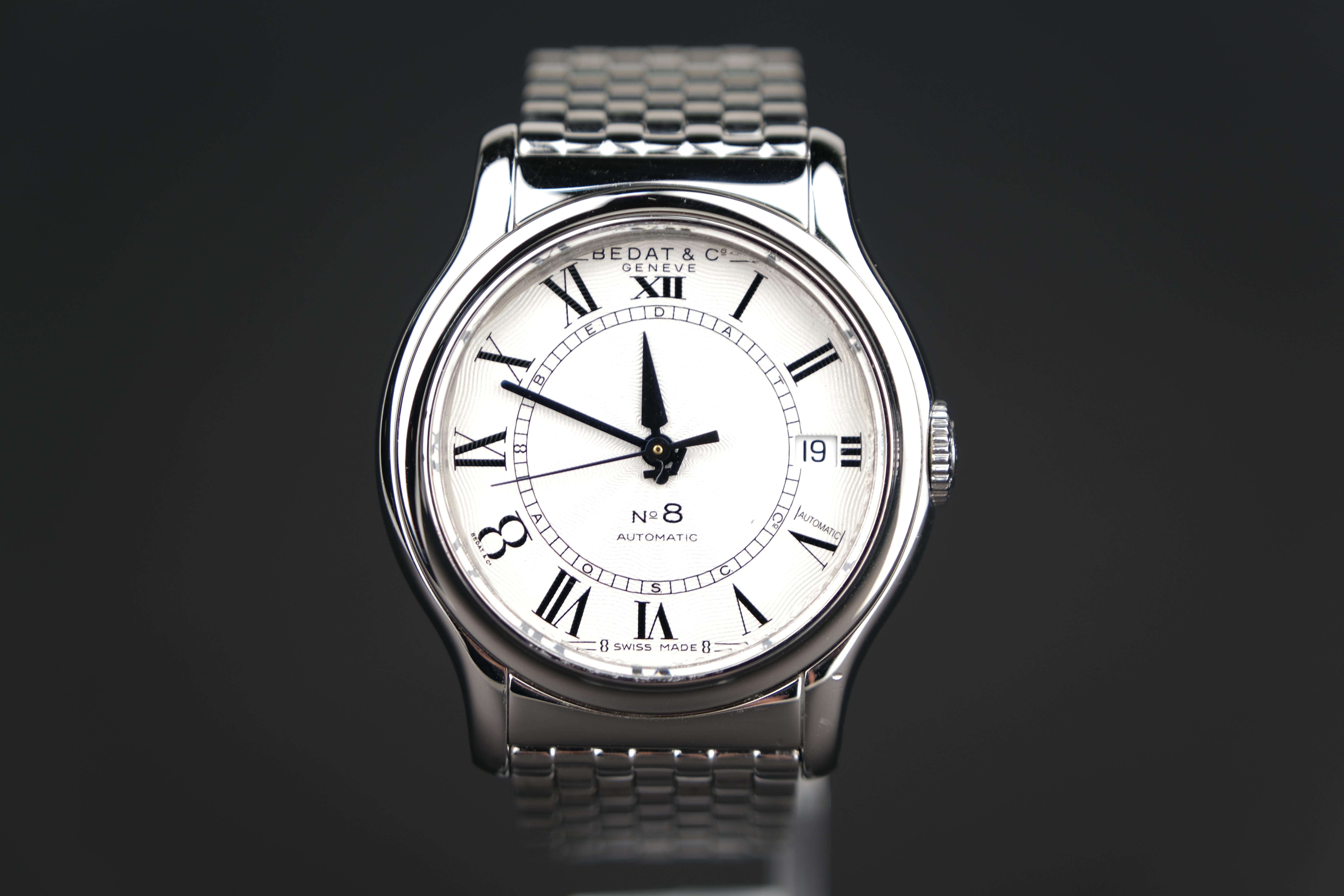 Bedat & Co. No.8 Stainless Steel Automatic Wristwatch

Bedat is a fairly recent Swiss maker of very fine watches and it seems that the main thrust of their company is the creation of extraordinary watches specifically tailored to women. If you look