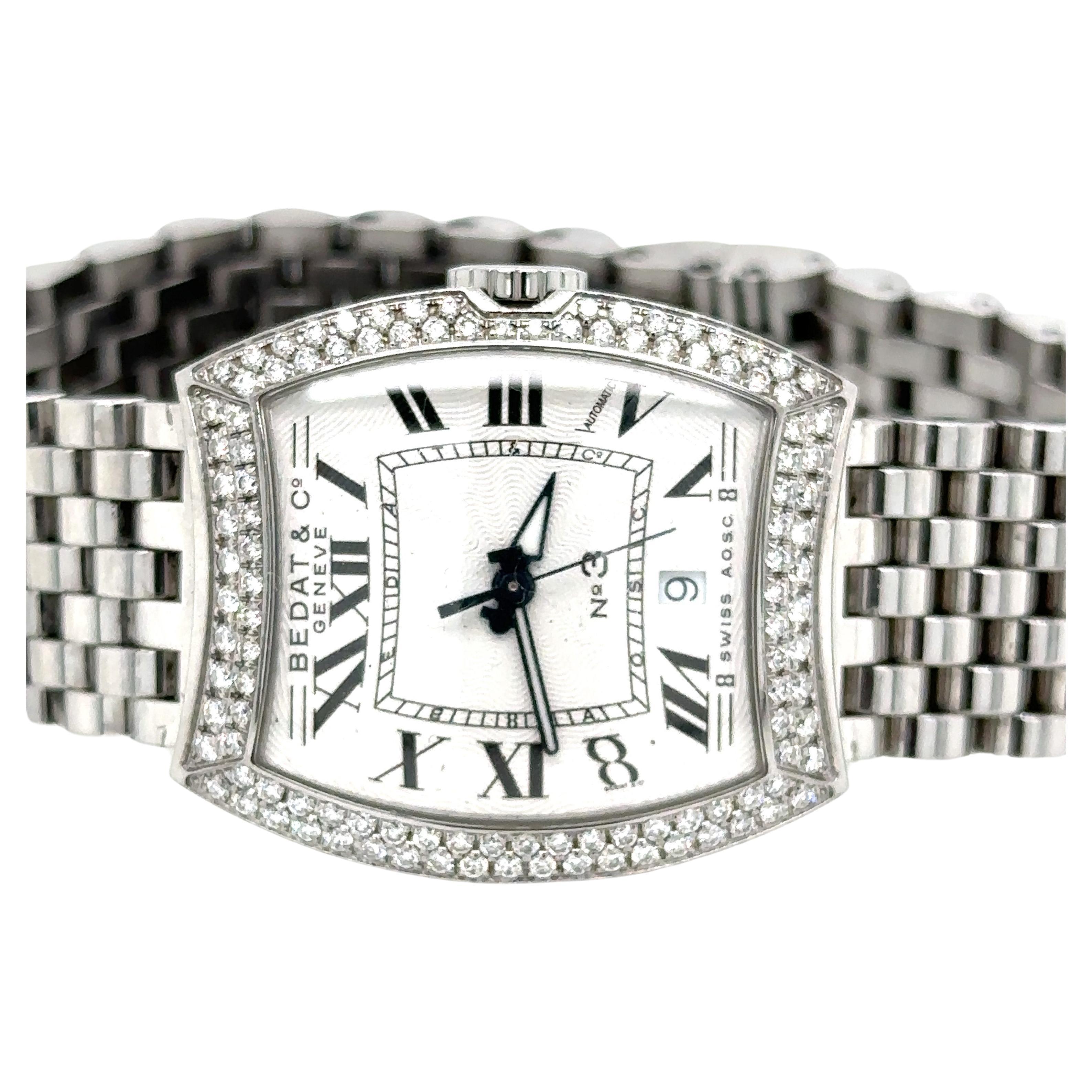 BEDAT & Co Tonneau-shaped 113diamond bezel 0.95cttw Geneva Watch Retail: $10750