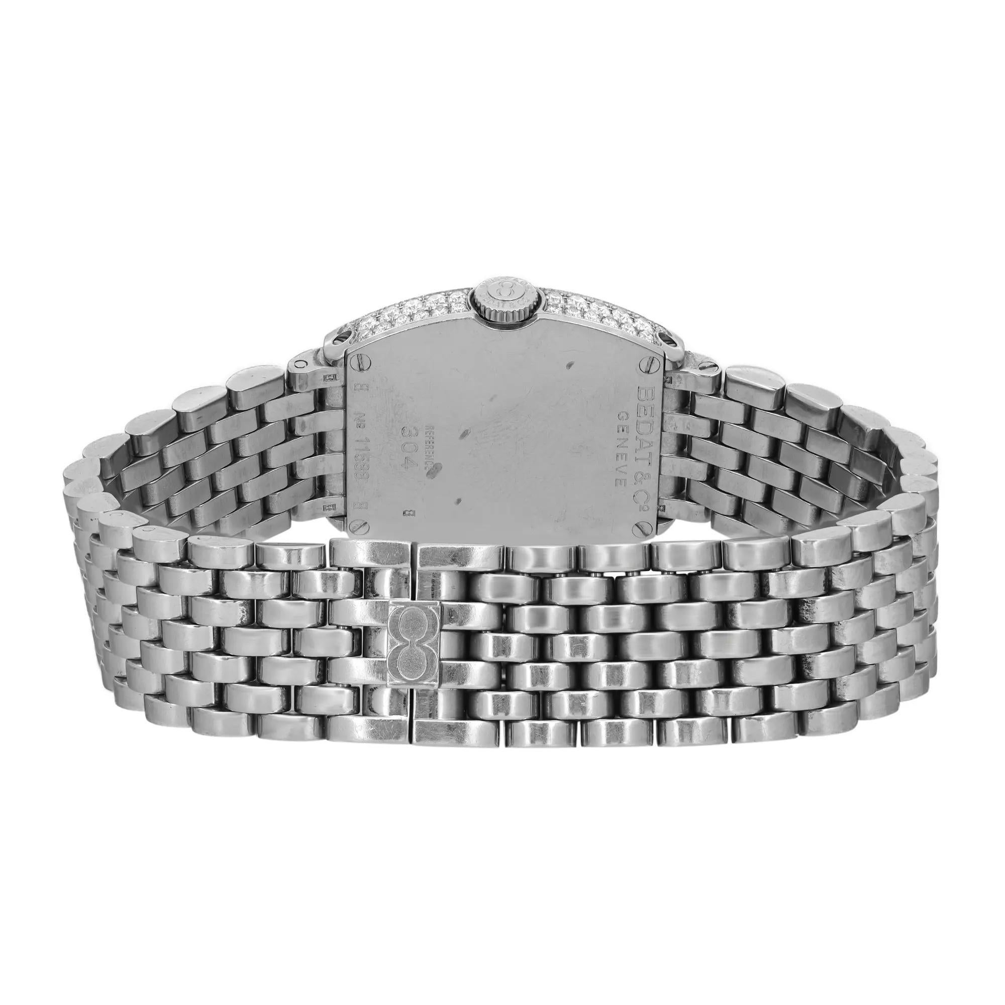 Bedat n° 3 Tonneau Steel Silver Dial Montre à quartz pour femmes 304.051.109 en vente 1