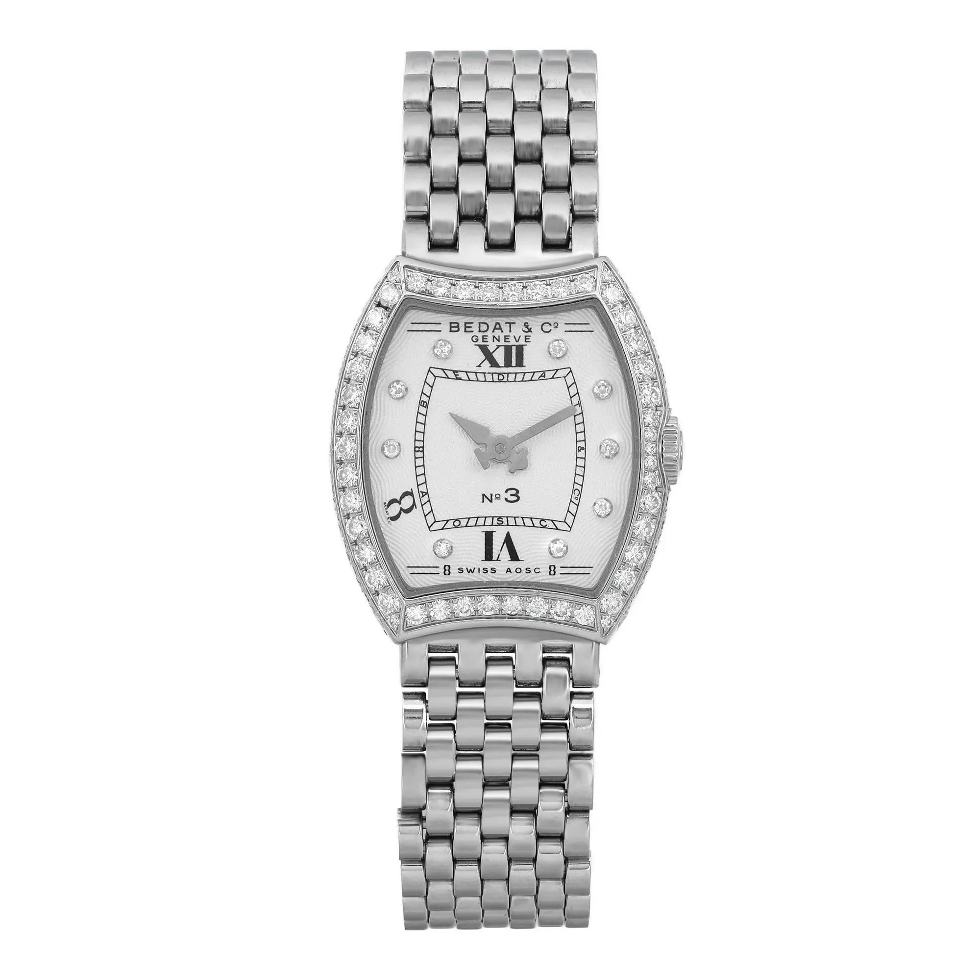 Bedat No. 3 Steel Tonneau Steel Silver Dial Ladies Quartz Watch 304.051.109