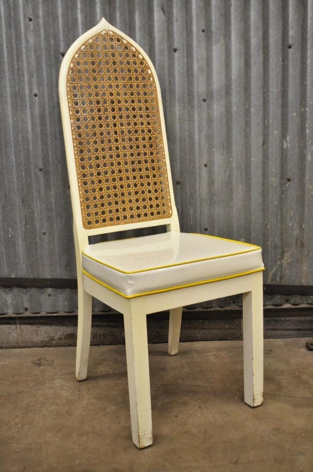 Bedell Vintage Hollywood Regency Cane Back Pagoda Dining Side Chairs (A) - Pair For Sale 7