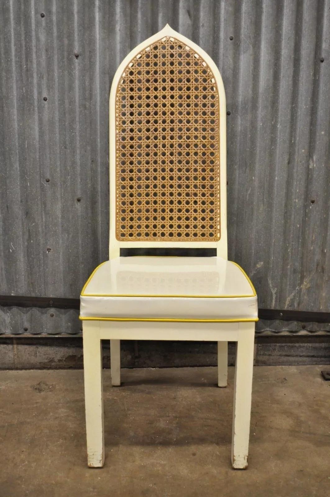 Bedell Vintage Hollywood Regency Cane Back Pagoda Dining Side Chairs (A) - Pair For Sale 2