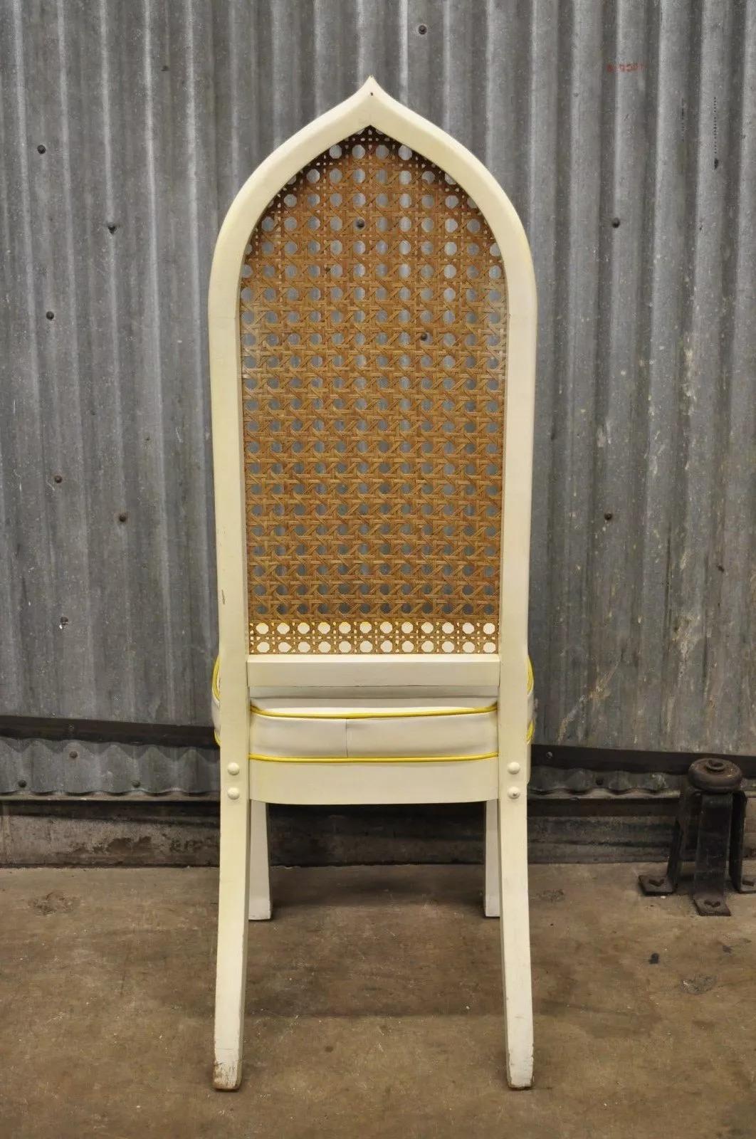 Bedell Vintage Hollywood Regency Cane Back Pagoda Dining Side Chairs (A) - Pair For Sale 4