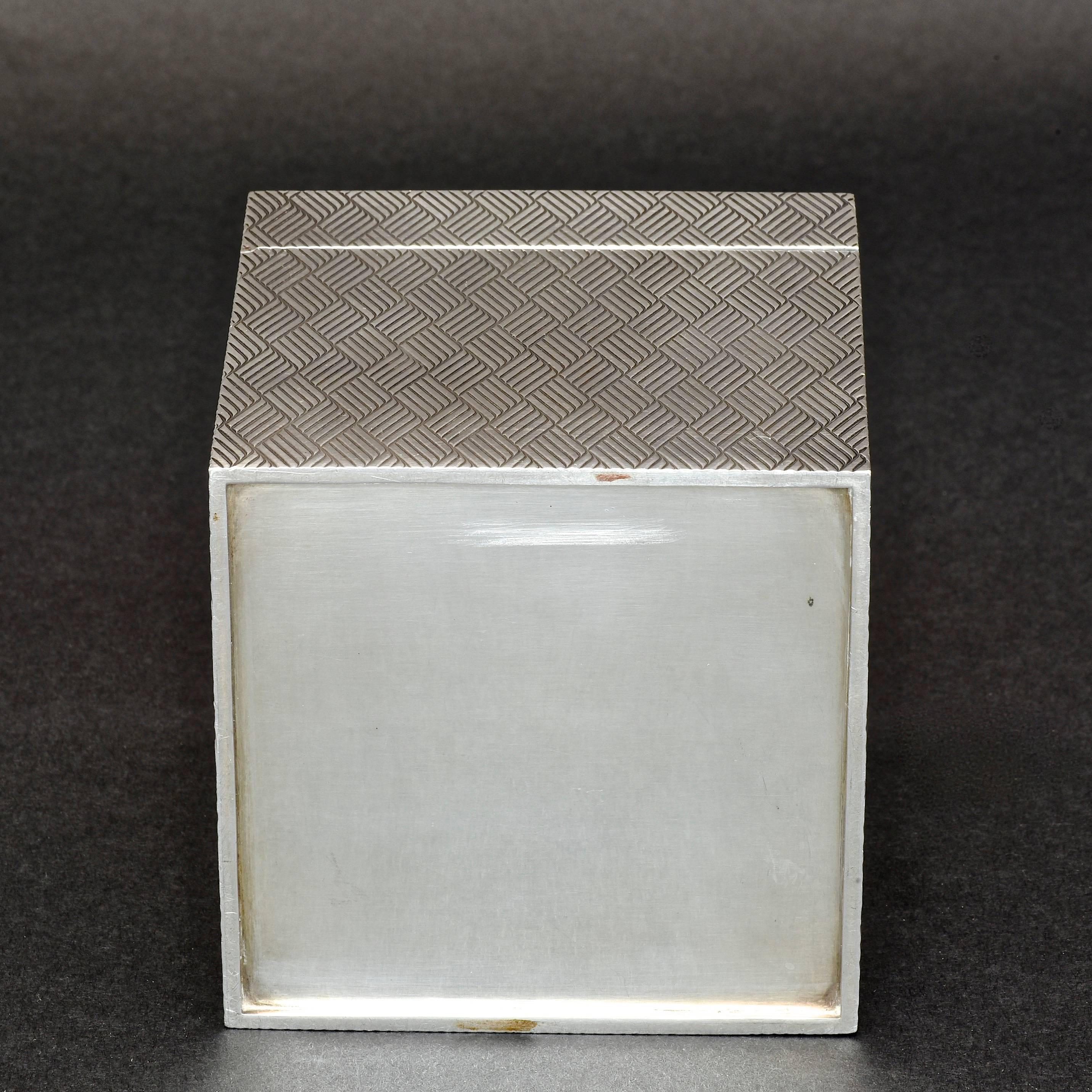 Bedetti Italian Sterling Silver Cube Cigarette Box c1960s In Good Condition In London, GB