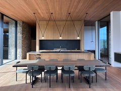 BEDFORD Dining Table by AMBROZIA, Oxidized Maple Slabs & Blackened Steel