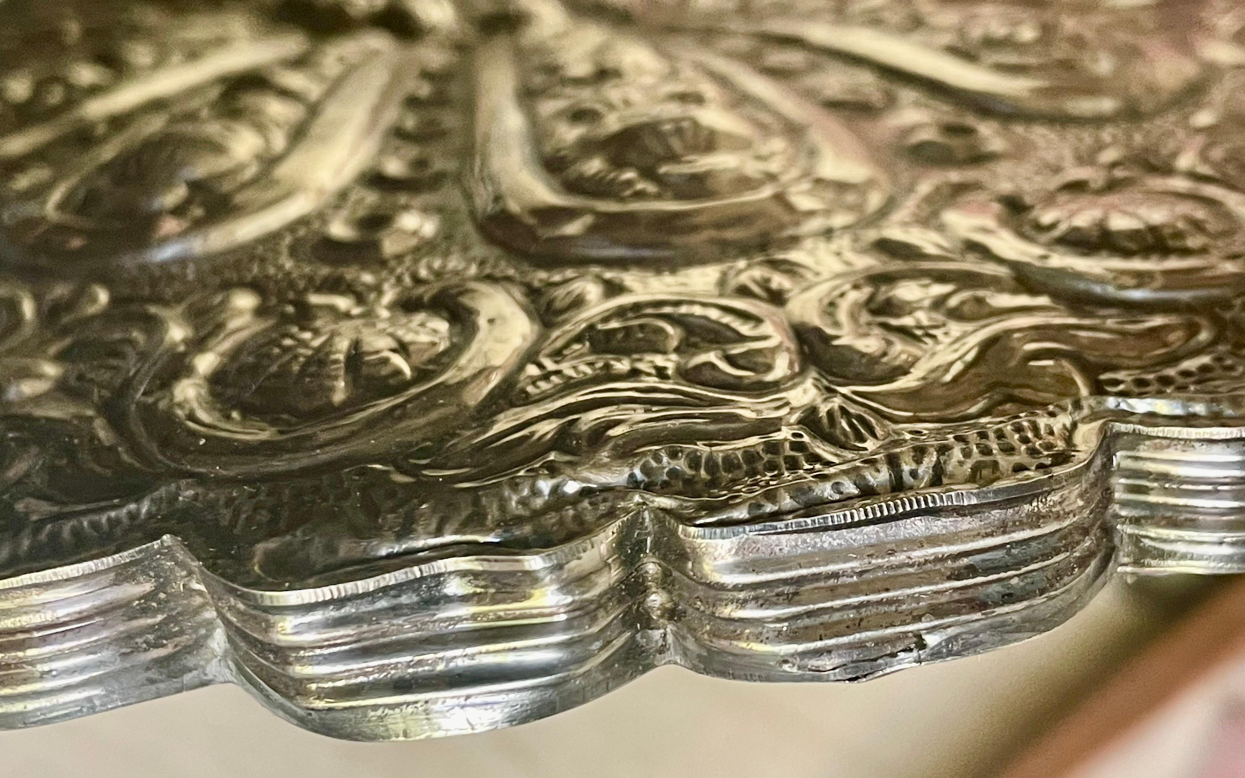 BEDO 900 Moneta d'Argento Matrimonio Turco Specchio Rilievo Rose Conchiglia Ferro di Cavallo in vendita 5