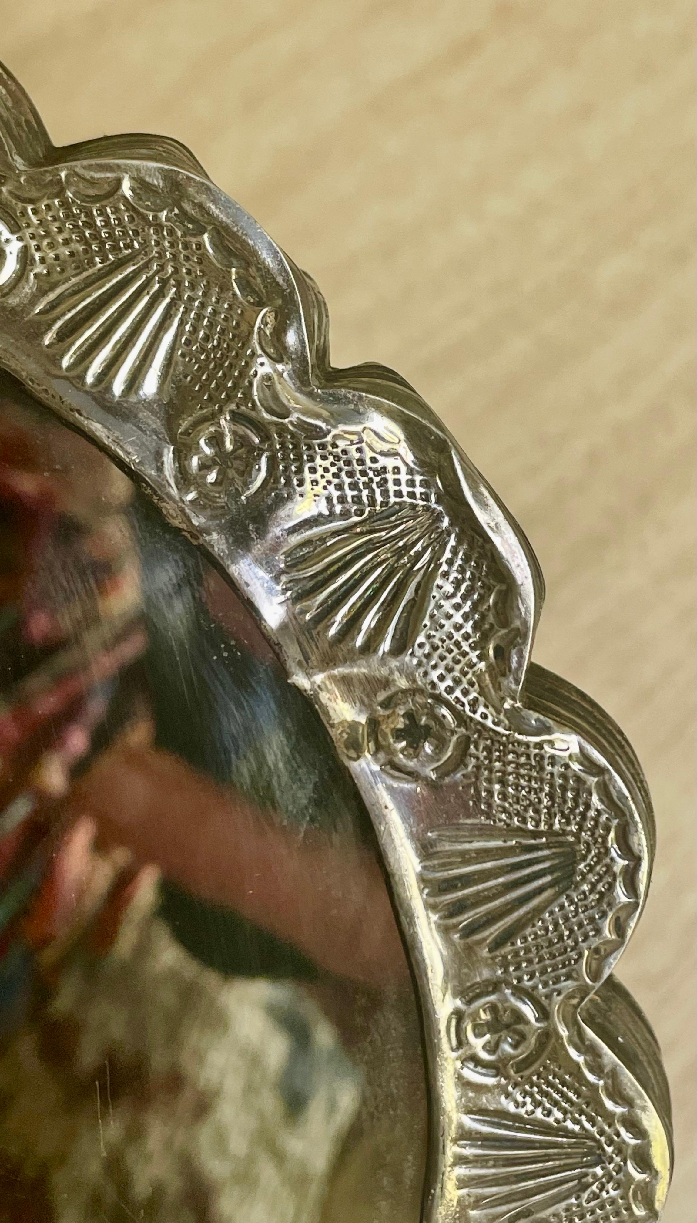 BEDO 900 Moneta d'Argento Matrimonio Turco Specchio Rilievo Rose Conchiglia Ferro di Cavallo in vendita 7