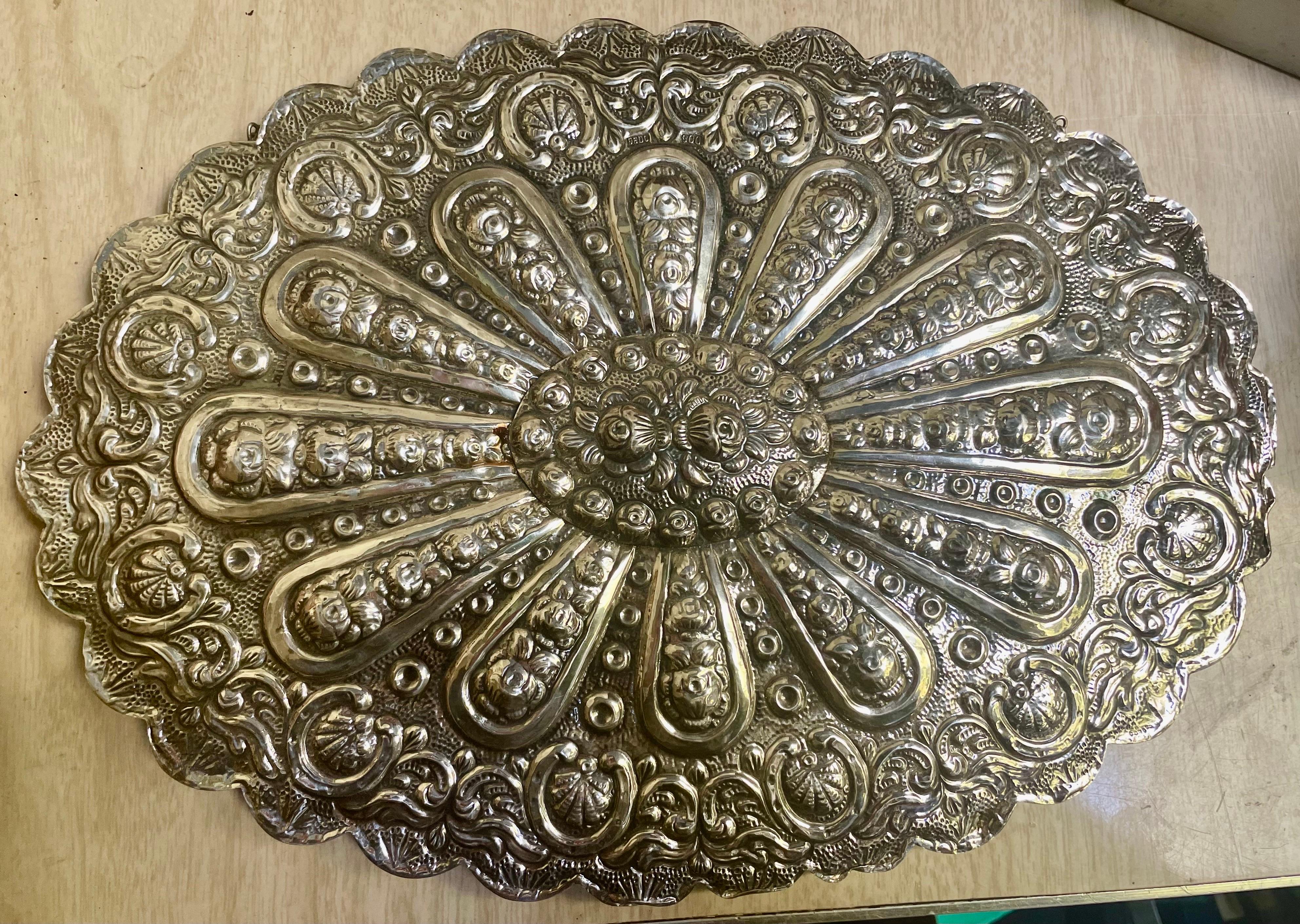 Stampato BEDO 900 Moneta d'Argento Matrimonio Turco Specchio Rilievo Rose Conchiglia Ferro di Cavallo in vendita