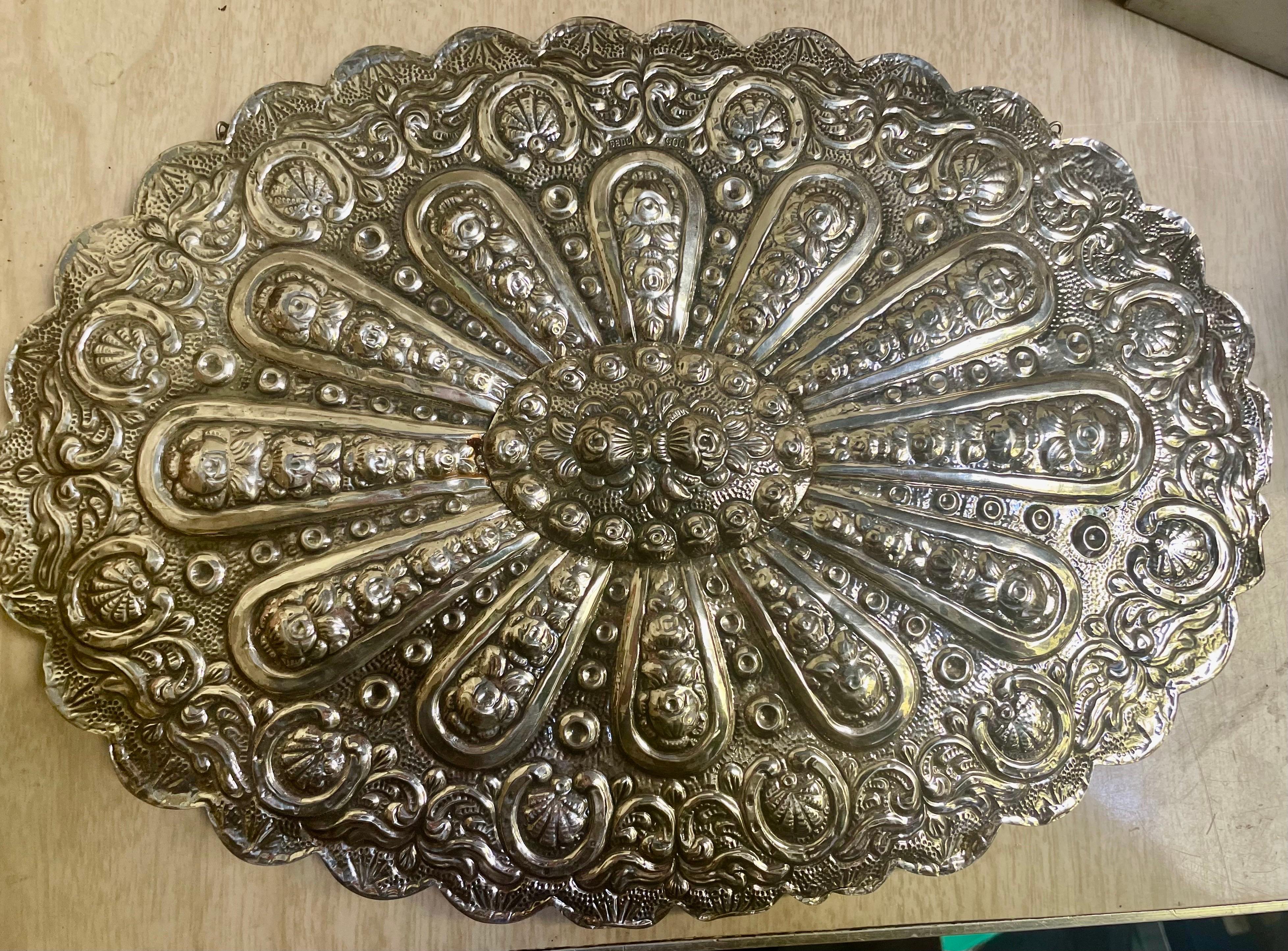 BEDO 900 Moneta d'Argento Matrimonio Turco Specchio Rilievo Rose Conchiglia Ferro di Cavallo In condizioni discrete in vendita a Clifton Forge, VA