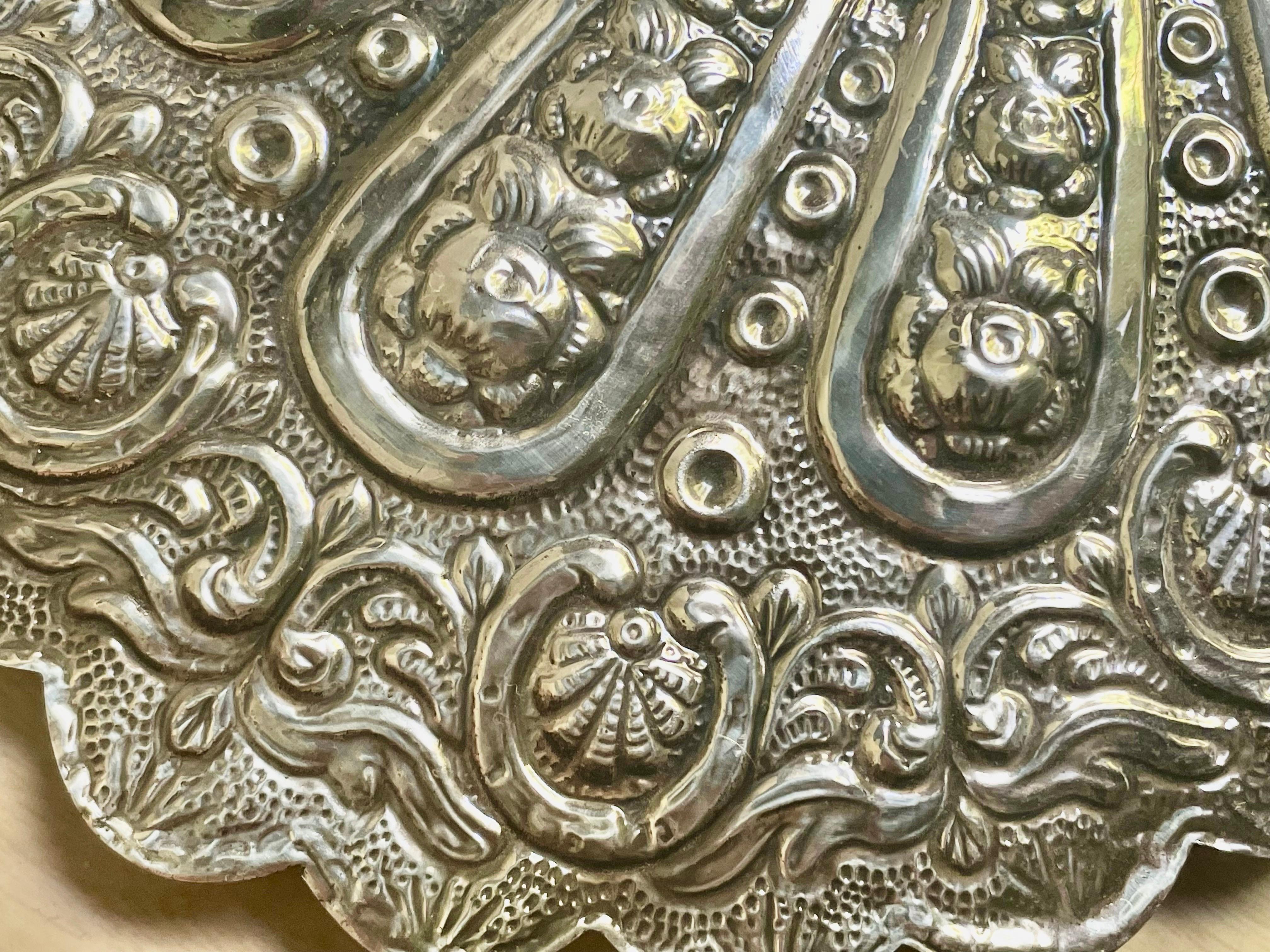BEDO 900 Moneta d'Argento Matrimonio Turco Specchio Rilievo Rose Conchiglia Ferro di Cavallo in vendita 1