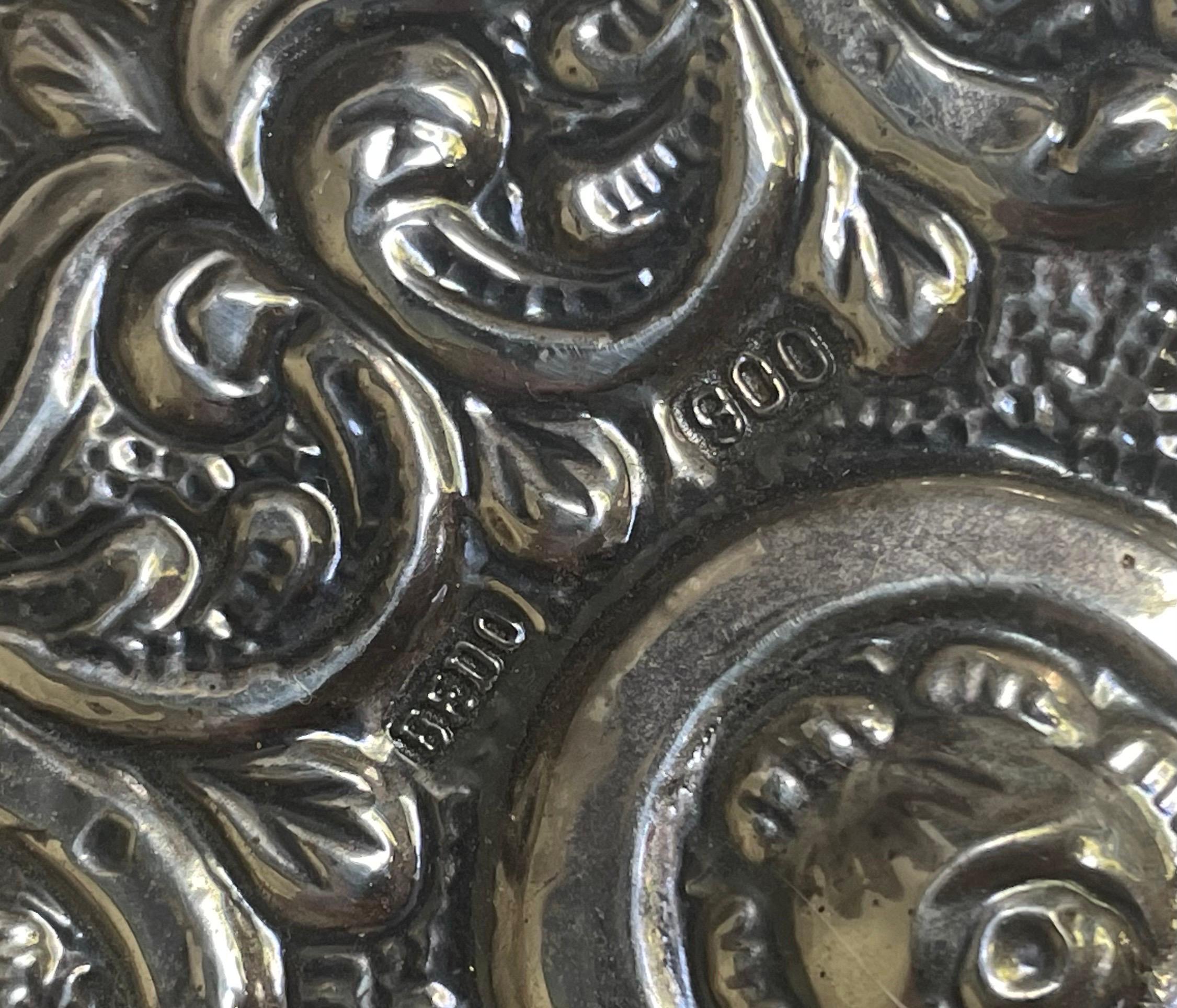 BEDO 900 Moneta d'Argento Matrimonio Turco Specchio Rilievo Rose Conchiglia Ferro di Cavallo in vendita 2
