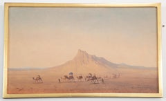 "Bedouins in the Desert" Oil on Panel by Henrik Ankarcrona (1831 - 1917)