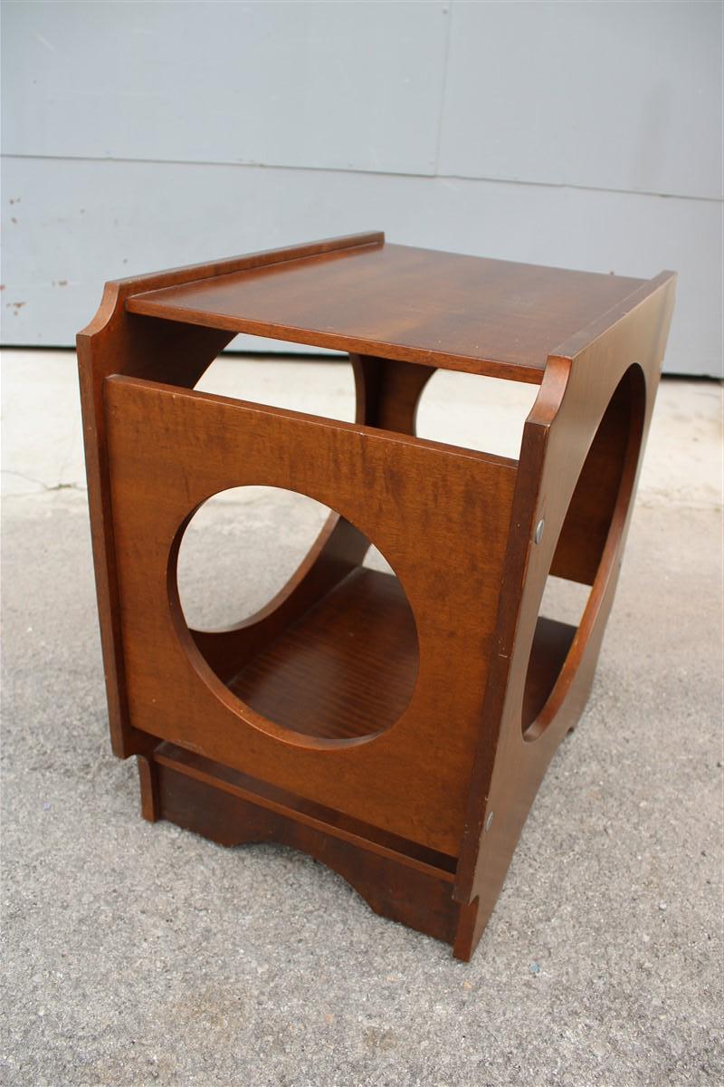 Mid-20th Century Bedroom bedside table or sculptural coffee table with brown Italia 1960 circles For Sale
