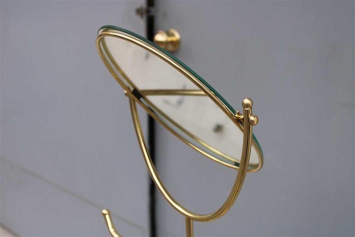 Bedroom Clothes Hanger with Mirror Italy Mid-Century Modern Gold For Sale 1