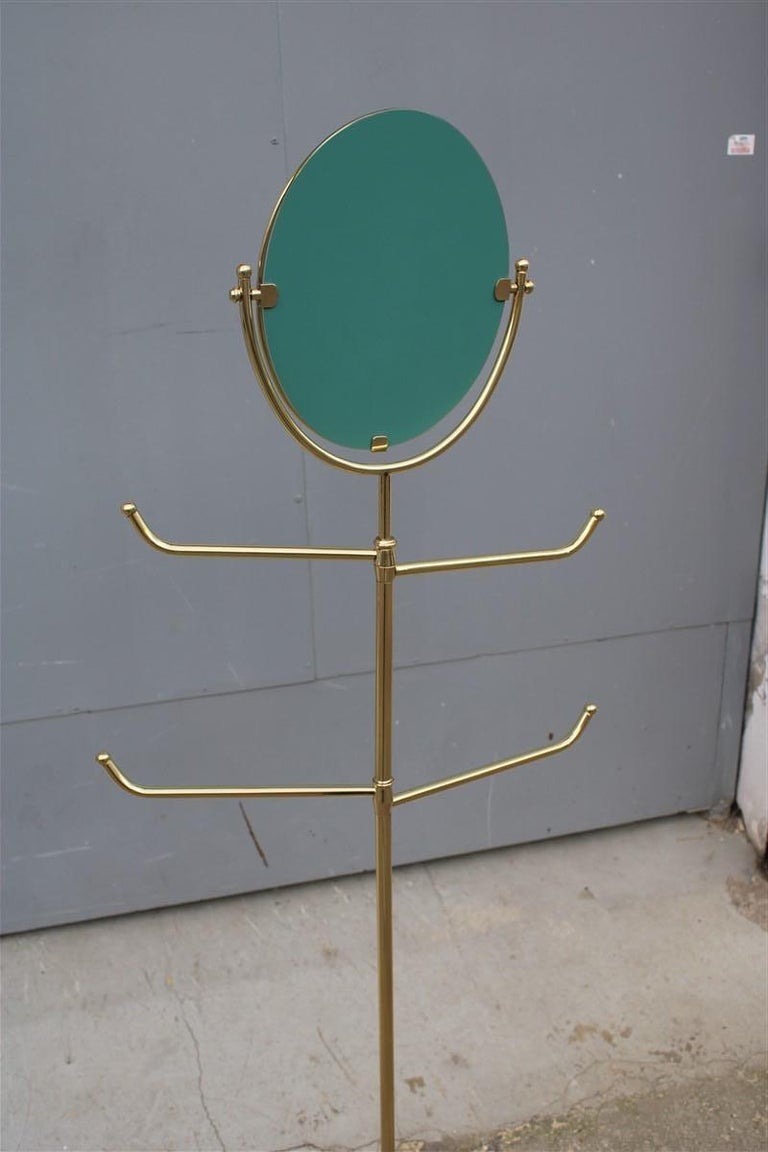 Bedroom Clothes Hanger with Mirror Italy MidCentury Modern Gold For