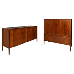Bedroom Dresser Set by Barney Flagg for Drexel's Parallel Line, USA, c 1960's