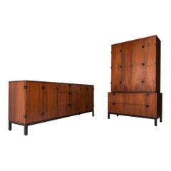 Bedroom Set, Gentlemen's Chest & Dresser by Milo Baughman for Directional, 1960s