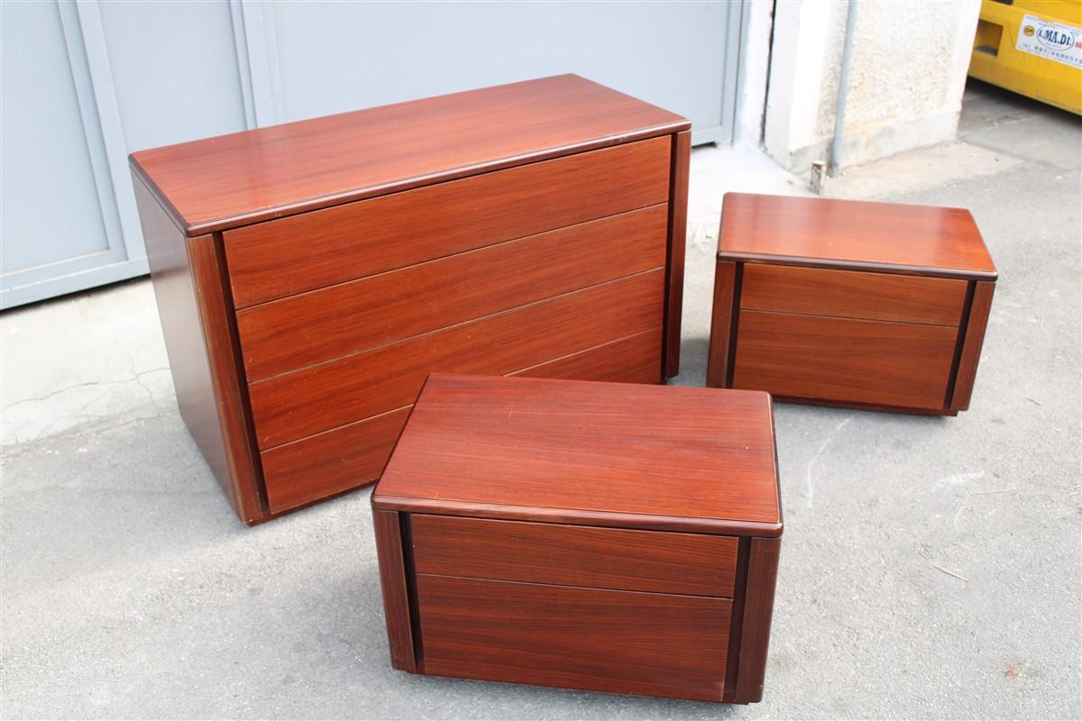 Mid-Century Modern Bedroom Sets Dresser Nightstands Mahogany Minimal Italian Design Razionalist For Sale