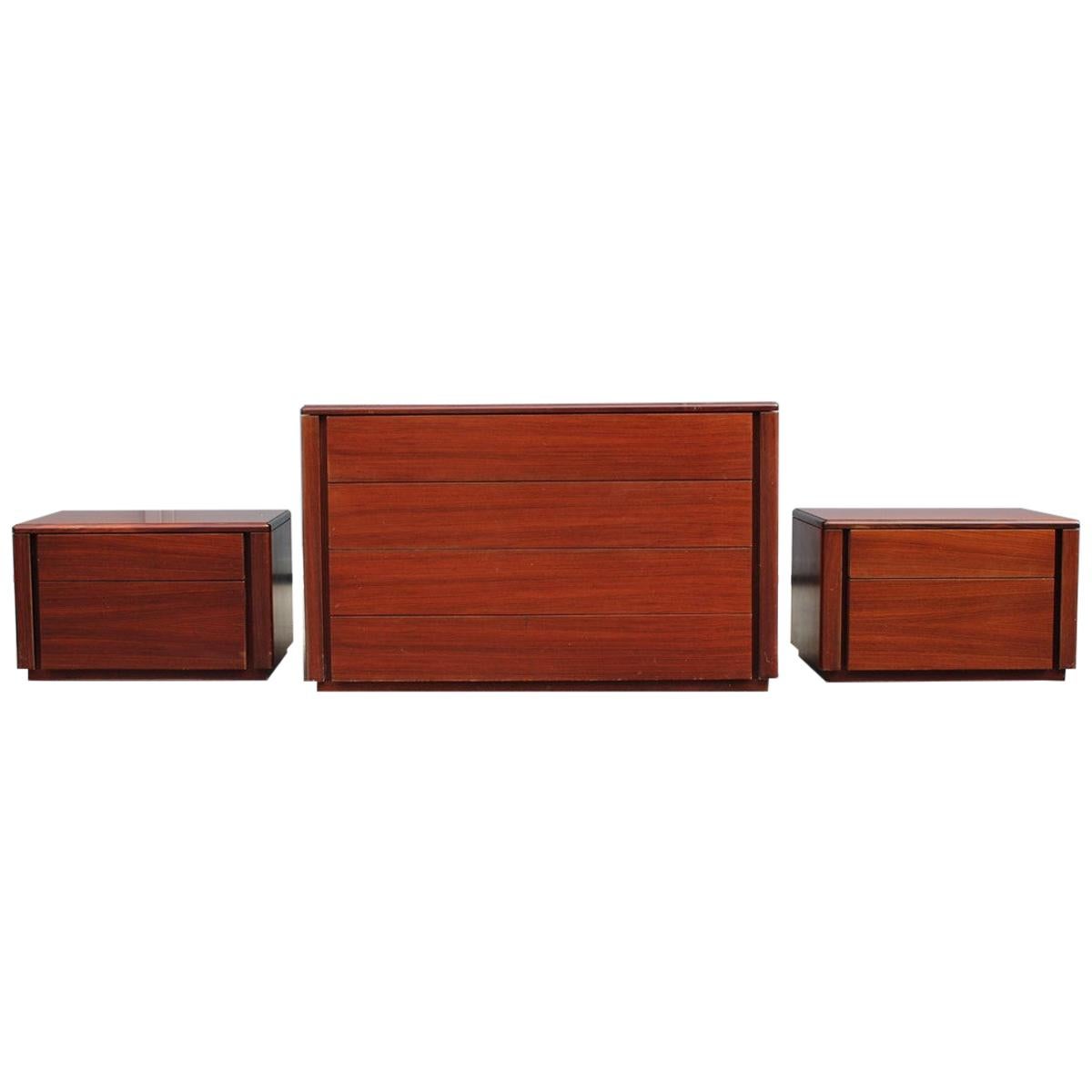 Bedroom Sets Dresser Nightstands Mahogany Minimal Italian Design Razionalist For Sale