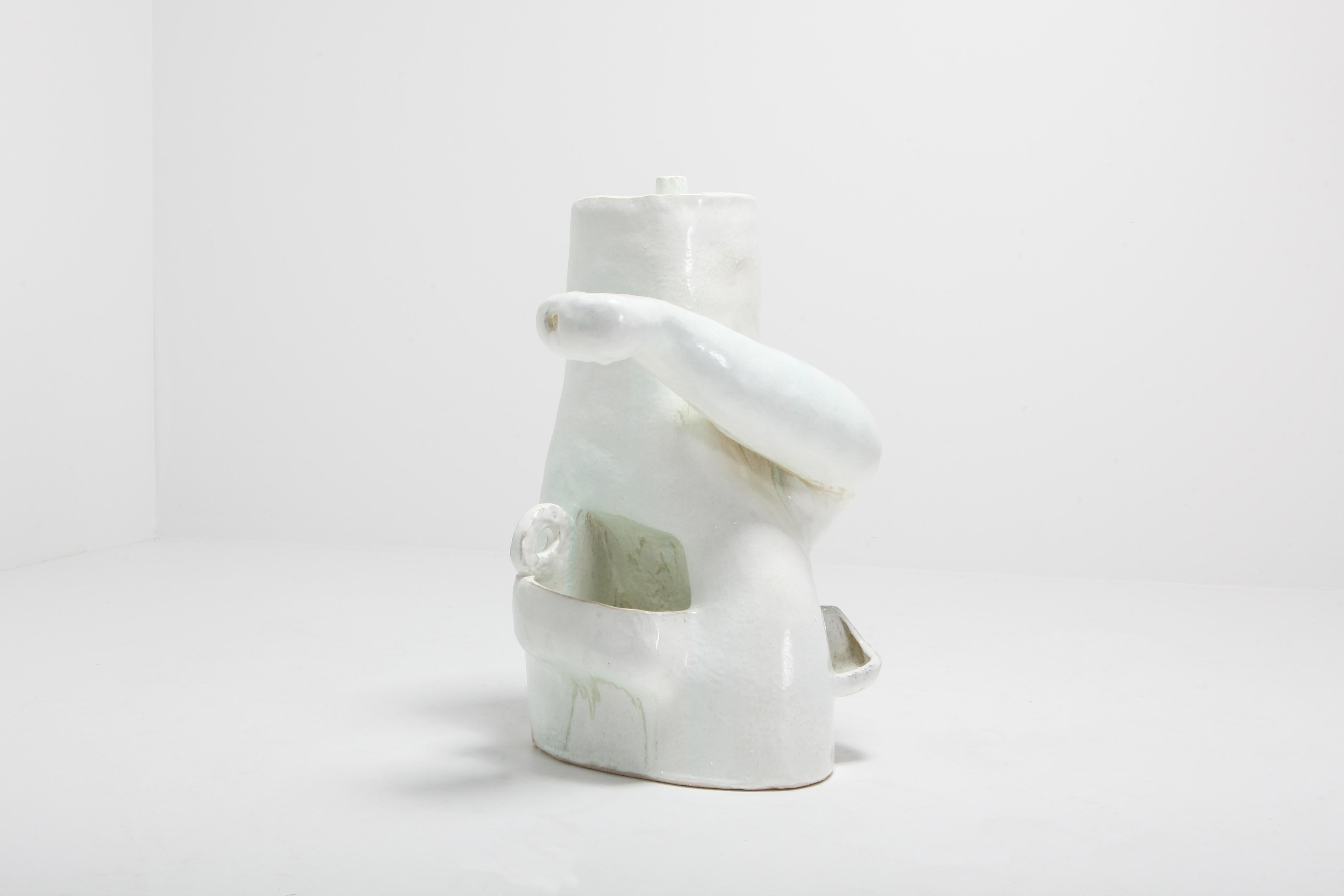 Functional art or Collectible design bedside sculpture by Carlo Lorenzetti, 2019.
currently on view at Everyday Gallery's In Real Life exhibition.

The Bedside series is an attempt at bespoke ceramics that begins with the question: What do you
