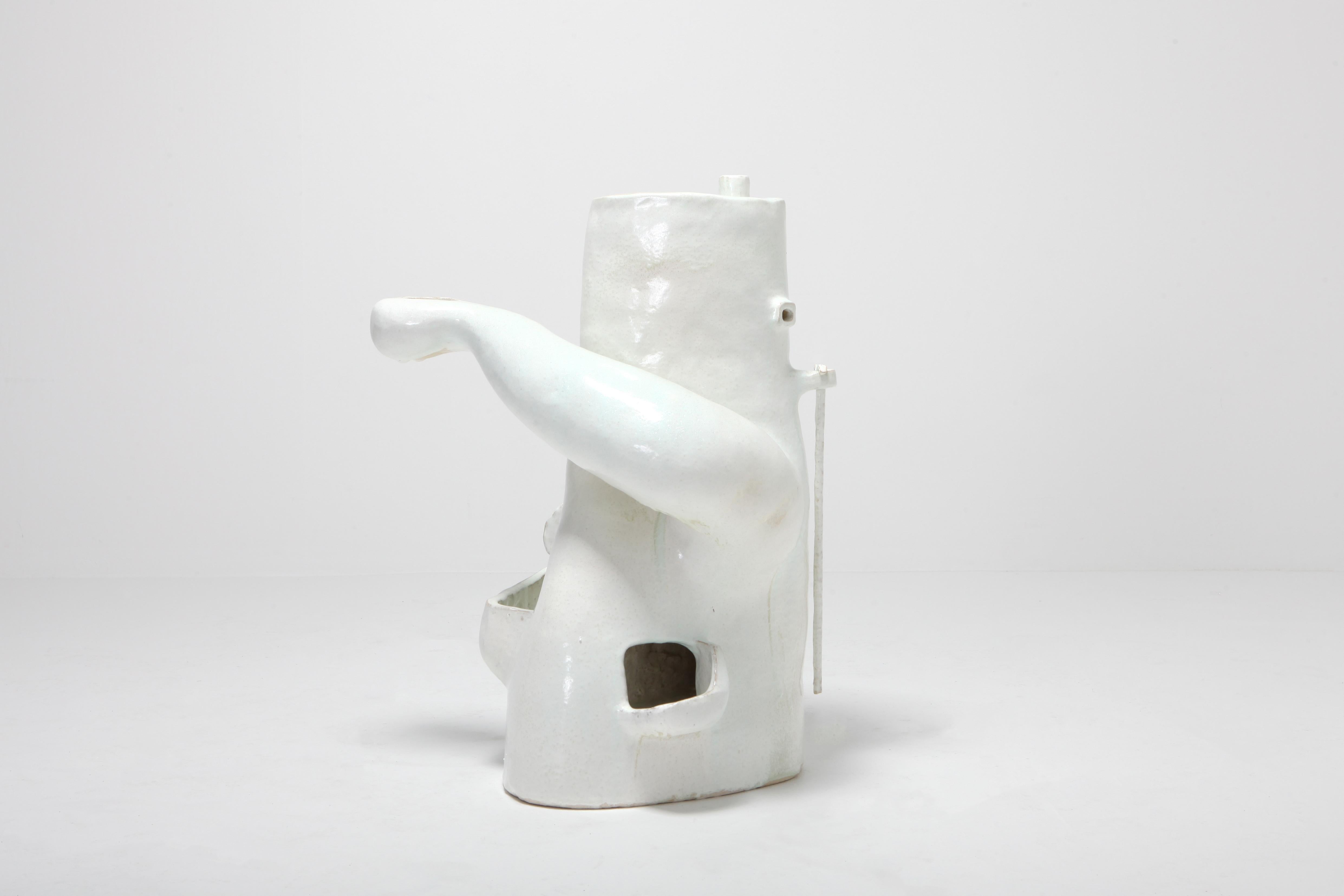 Post-Modern Bedside 1 Stoneware Sculpture by Carlo Lorenzetti For Sale
