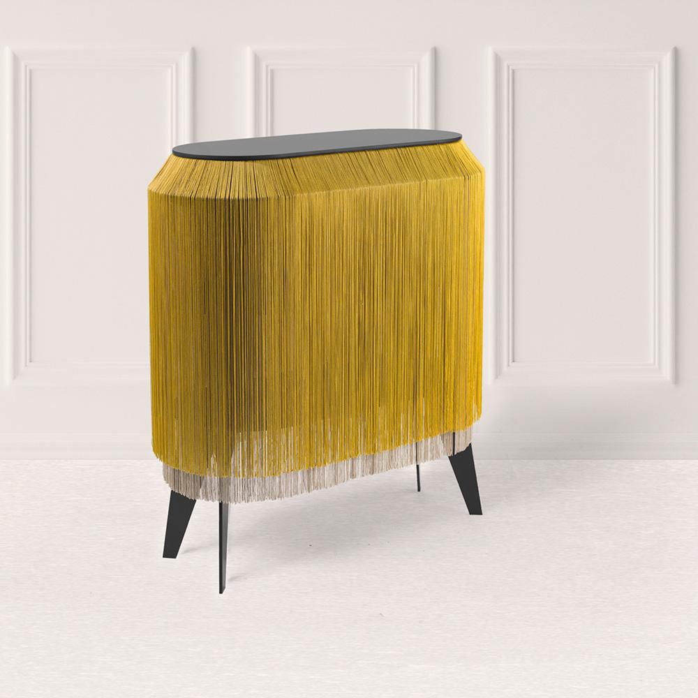 French Bedside cabinet - Chic Gold BABY ALPAGA For Sale