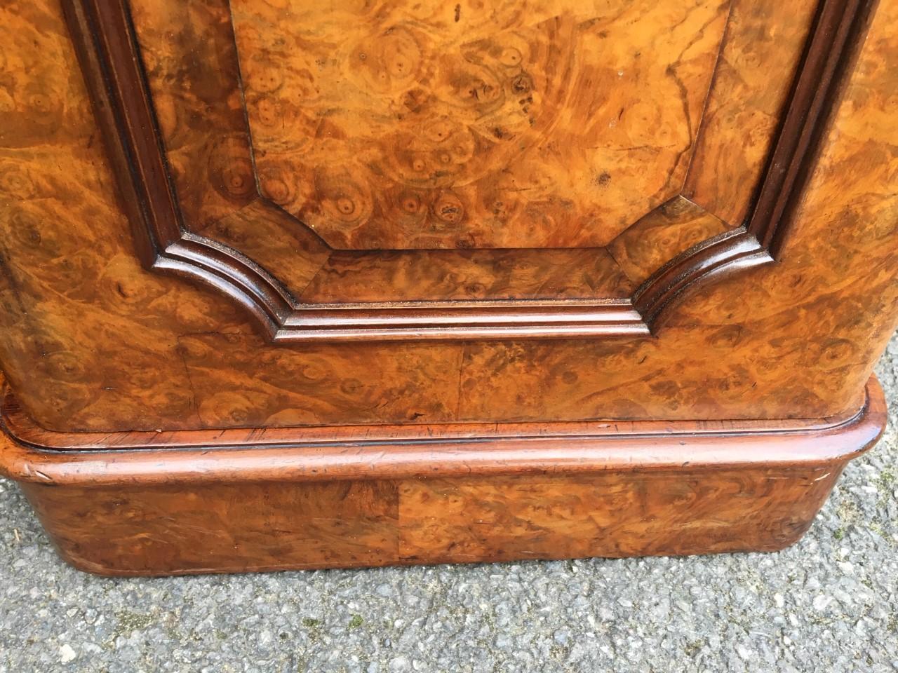 Bedside Cabinets in Burr Walnut, circa 1870 In Good Condition In Honiton, Devon