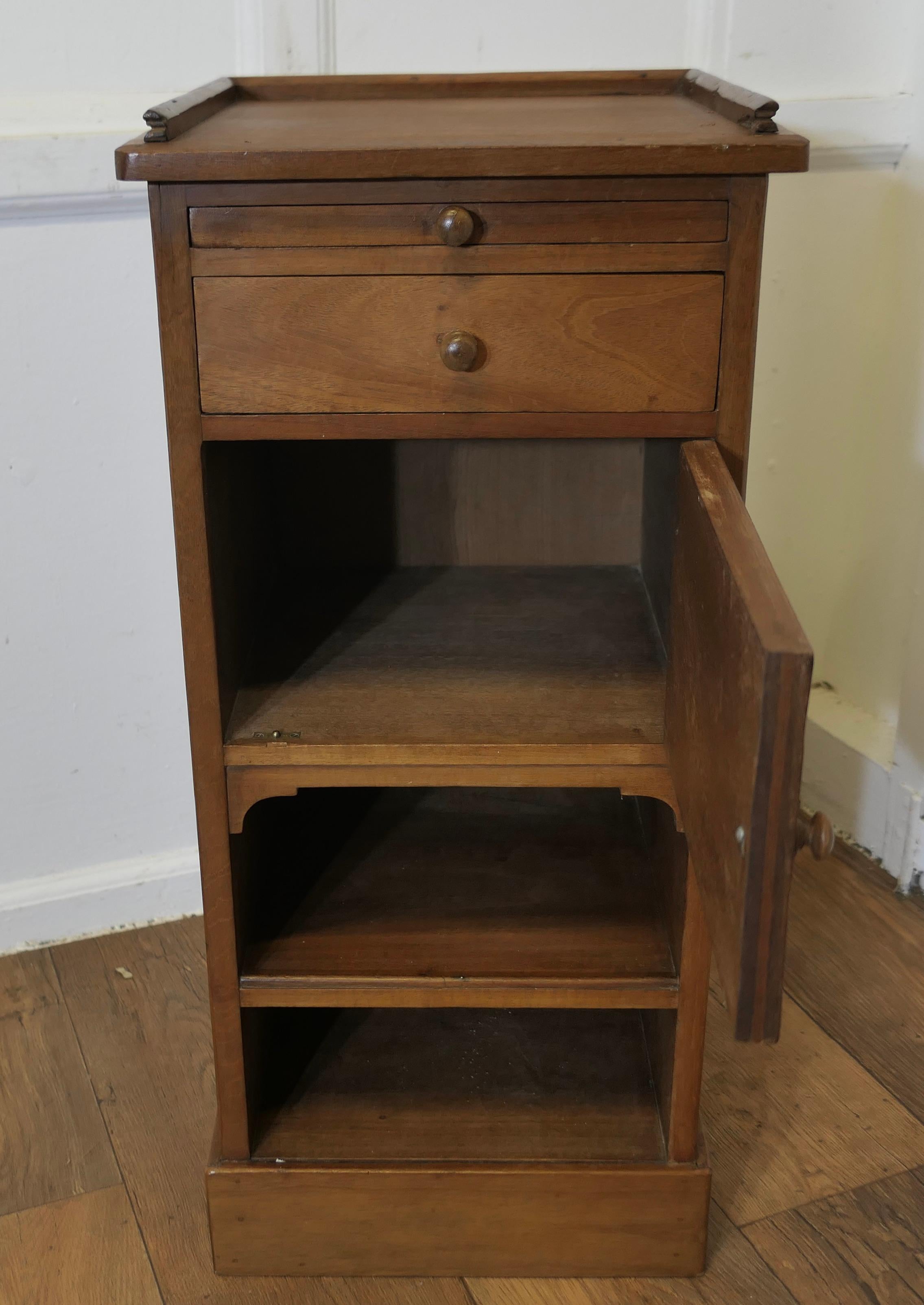 Mid-20th Century Bedside Cupboard with Brushing Slide For Sale