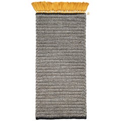 Bedside Golden Grey Rug Thick Luxurious Handmade Crochet Cotton and Polyester