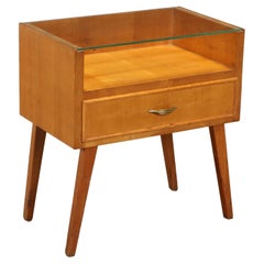 Bedside Table Ash Veneer Italy, 1950s-1960s