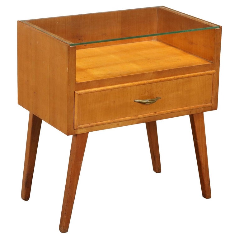 Bedside Table Ash Veneer Italy, 1950s1960s For Sale at 1stDibs