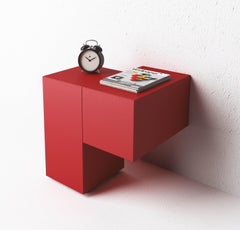 Bedside Table / Bedside Cabinet Minotti Italia Formosa Appoggiata - Red