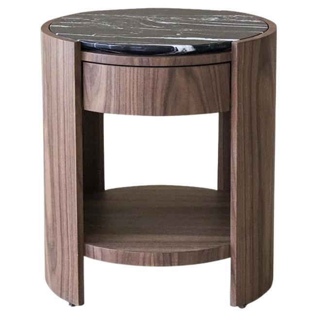 Bedside Table Dama in Black Marble For Sale