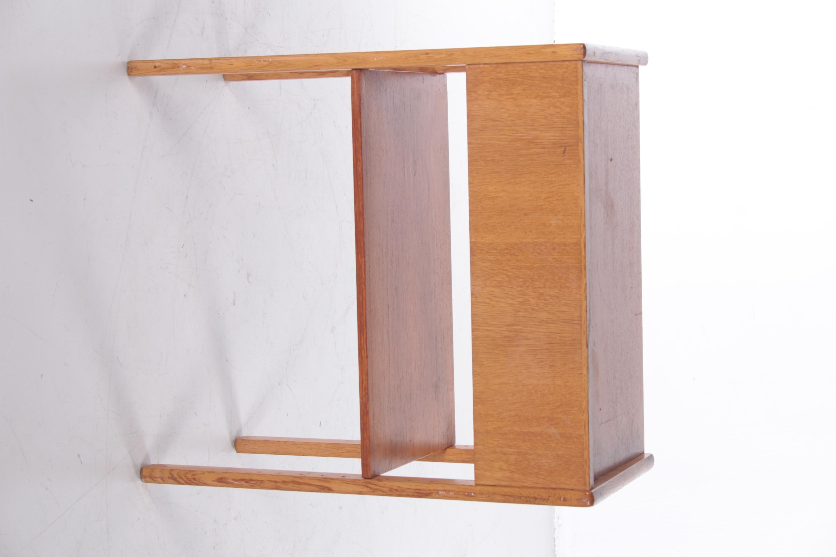 Bedside Table Danish Cabinet with 3 Shelves 1960s 1