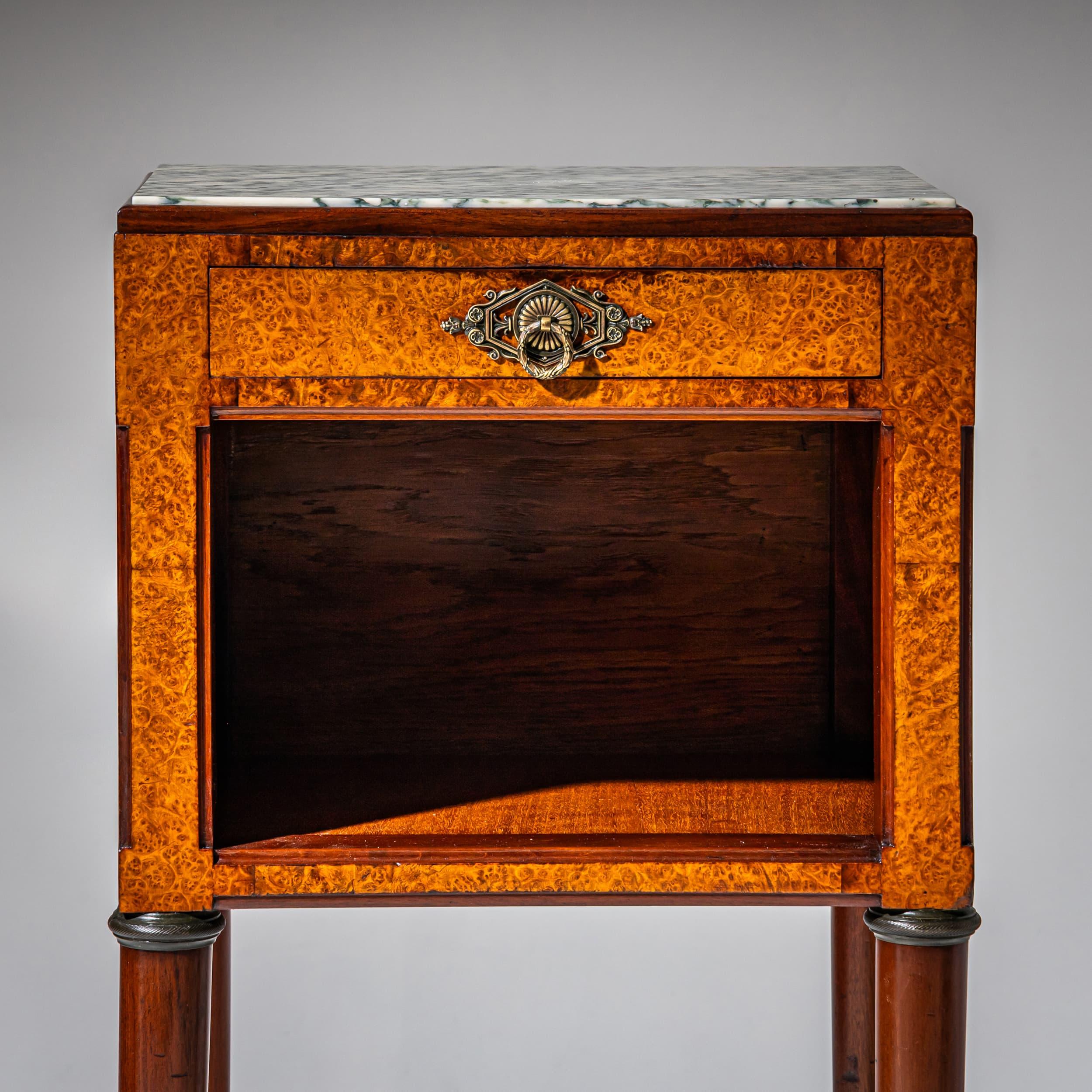 Veneer Bedside Table in Louis XVI Style, 20th Century For Sale
