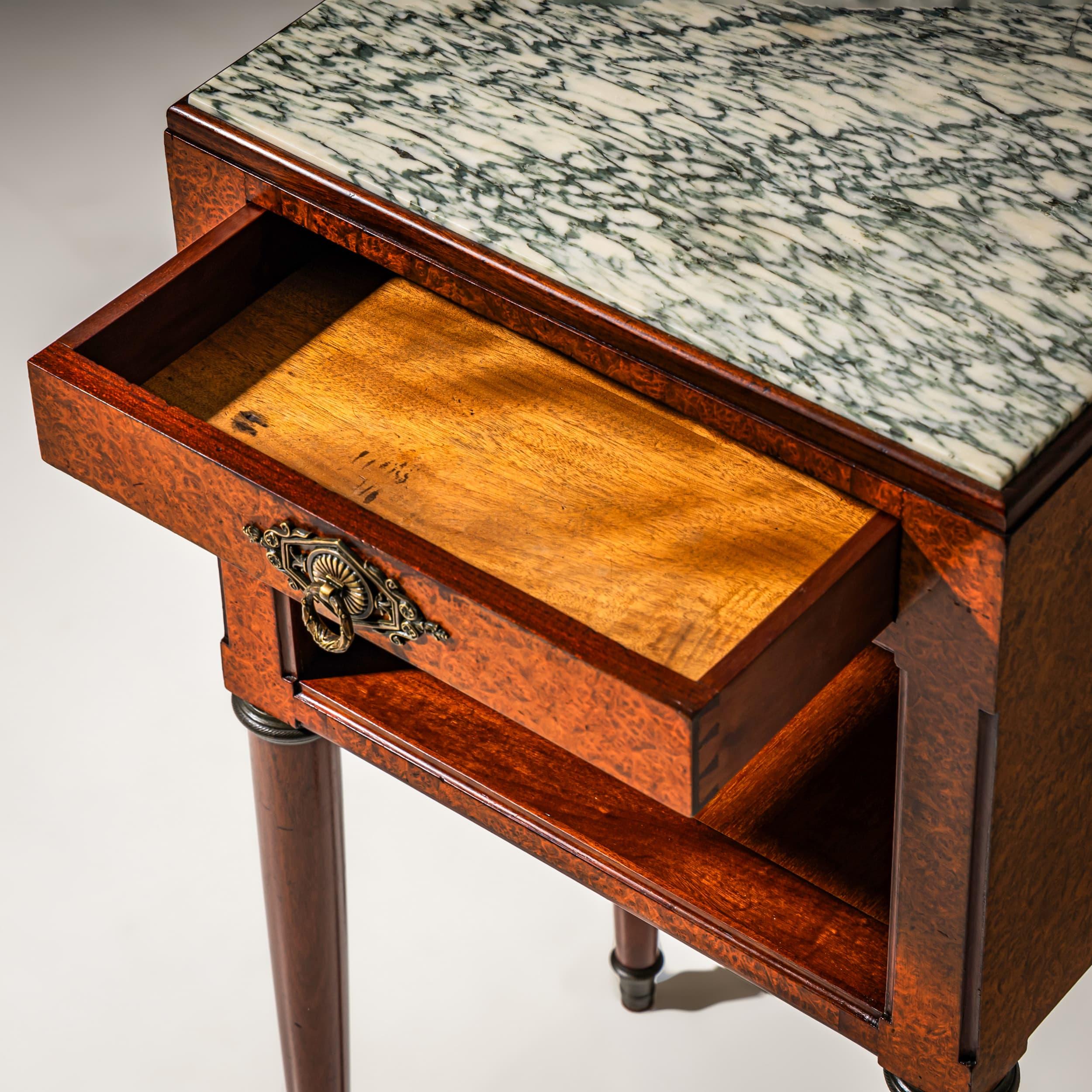 Brass Bedside Table in Louis XVI Style, 20th Century For Sale